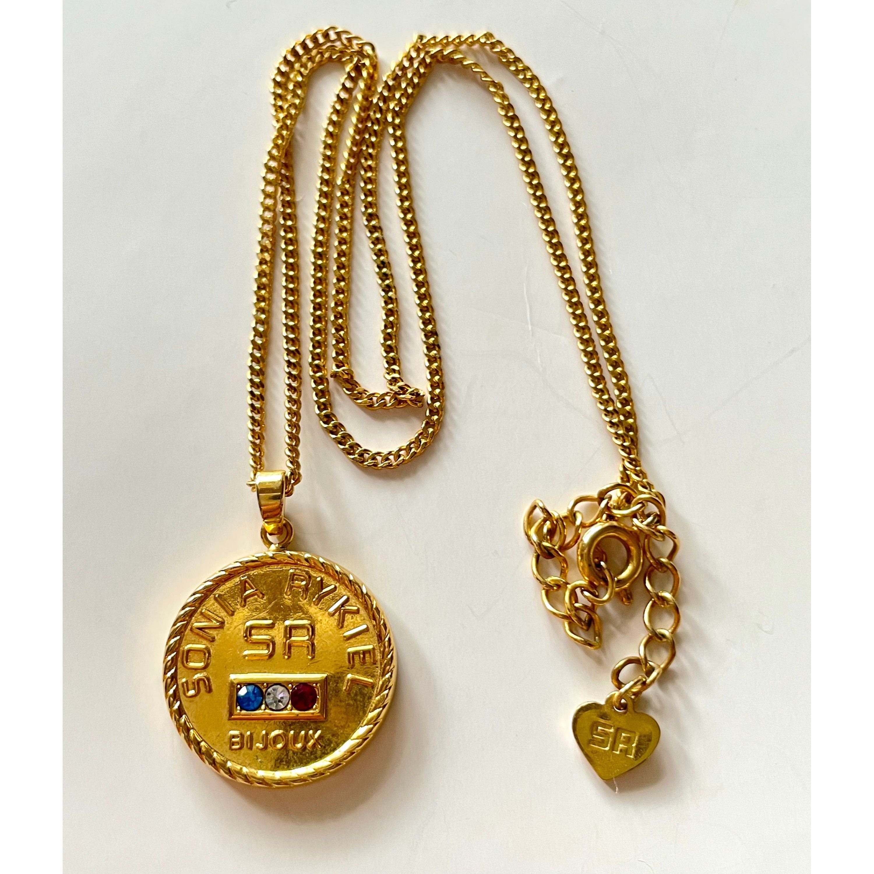 Sonia Rykiel Vintage Sonia Rykiel chain necklace with logo coin top. Size ONE SIZE - 4 Thumbnail