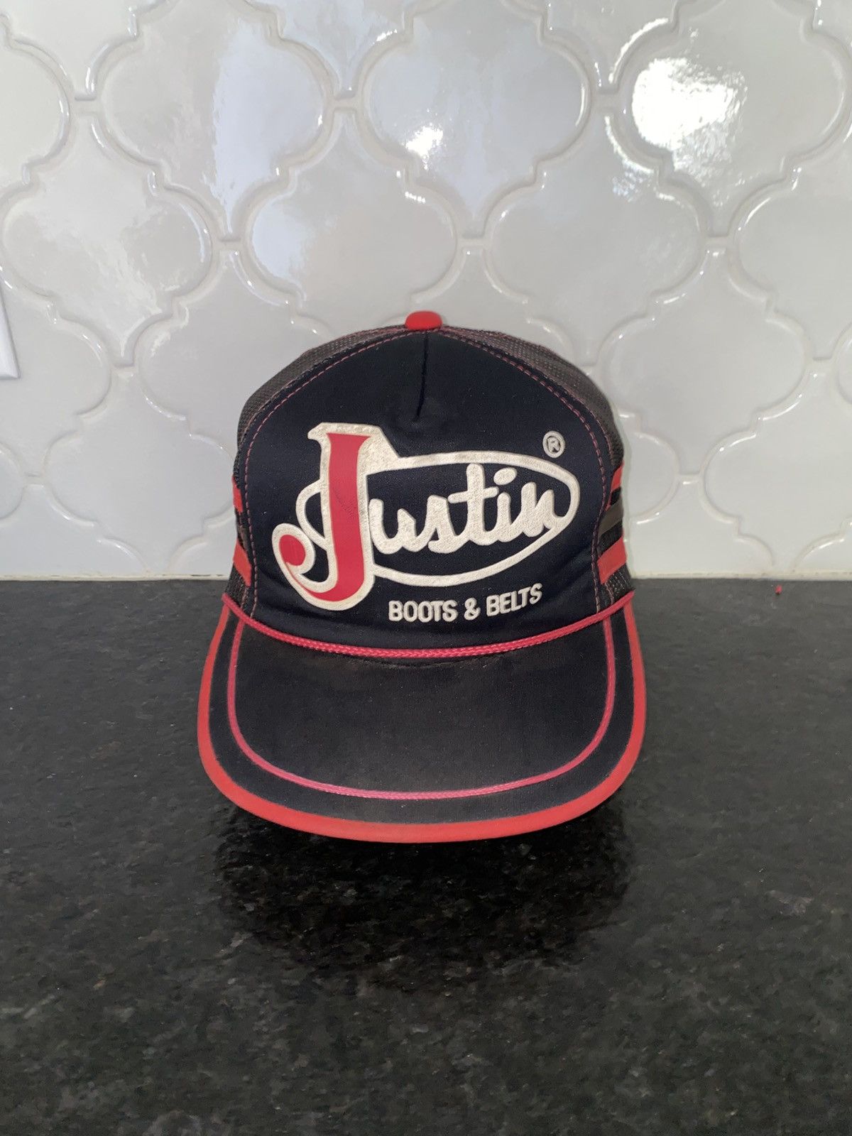 Justin Vintage 80s Justin boots n belts trucker hat Size ONE SIZE - 1 Thumbnail