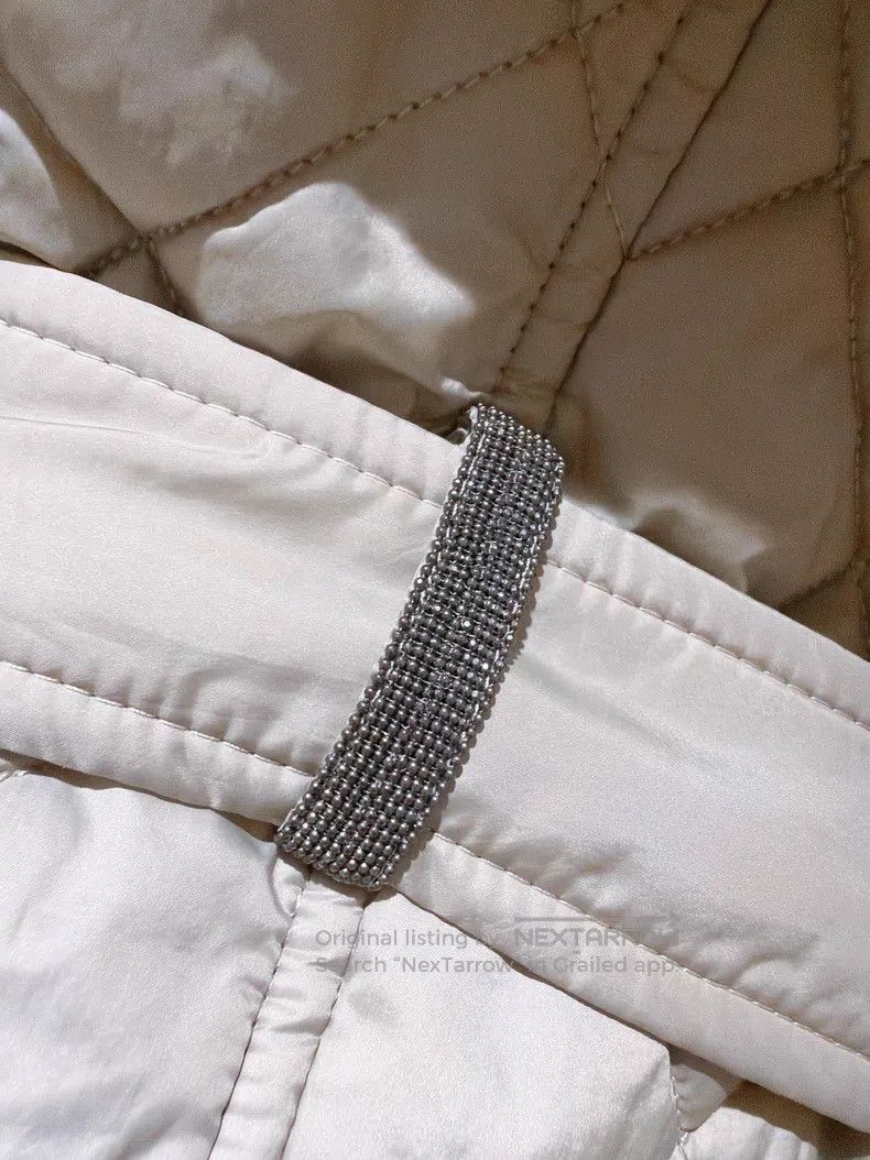 Brunello Cucinelli Brunello Cucinelli Khaki Checkered Padded Long Cotton Coat Size XXS / US 00 / IT 34 - 6 Thumbnail