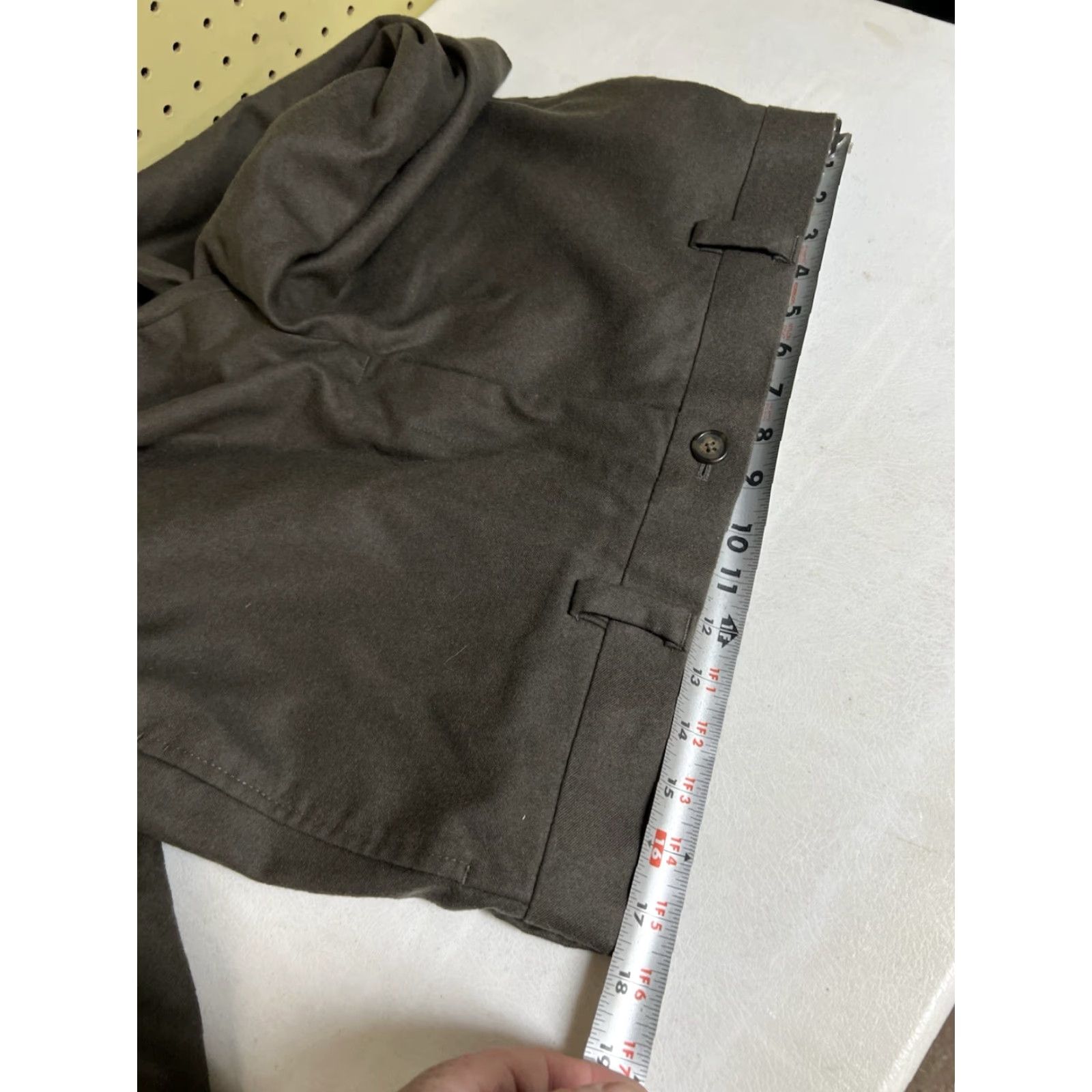 Vintage Men's L.L. Bean Brown Wool Flat Front Pants Size 35X30 Regular Straight 5-Pocket Dry Clean Only Size US 35 - 7 Thumbnail