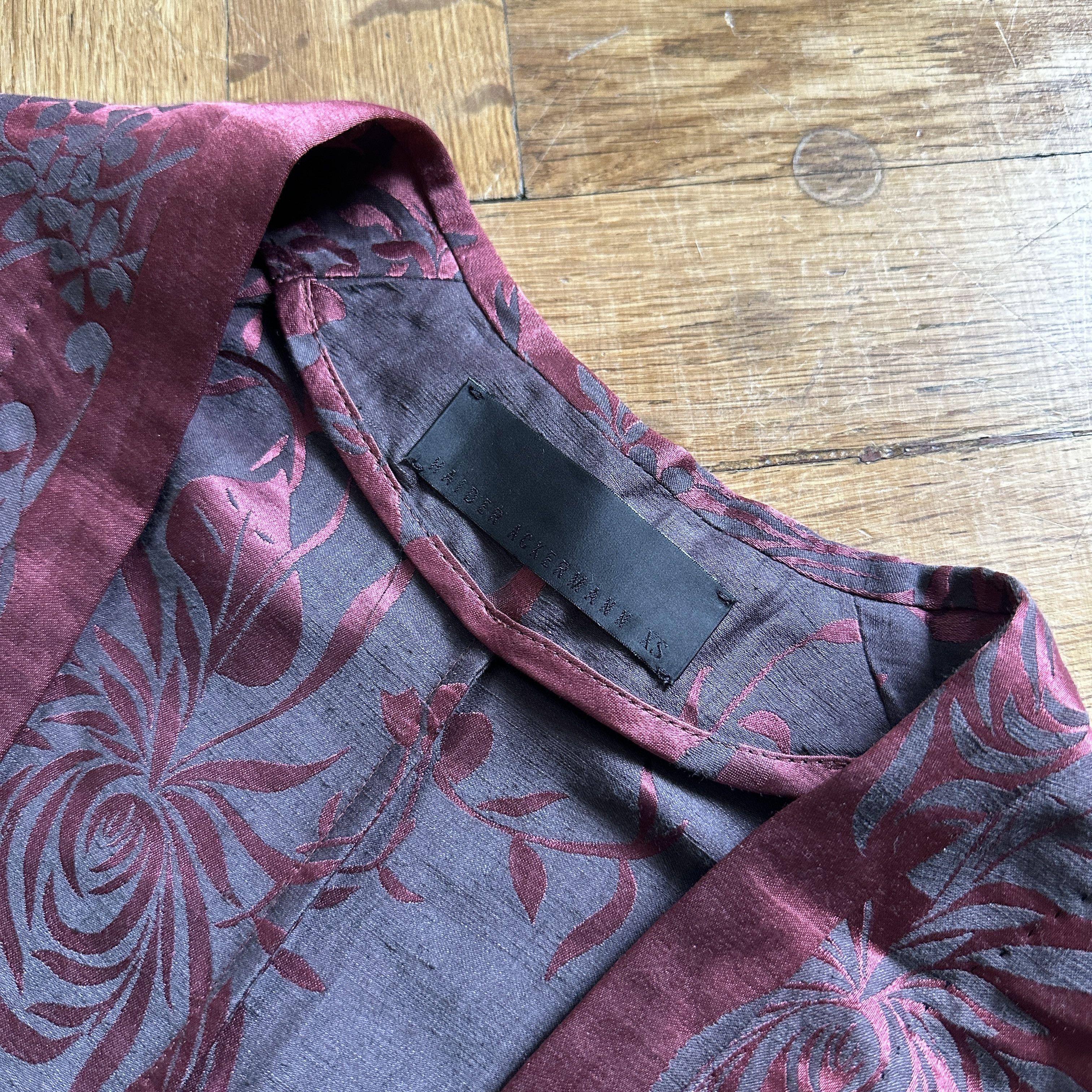 Haider Ackermann SS15 Floral Linen/Silk Oversized Belted Kimono Size US XS / EU 42 / 0 - 9 Thumbnail