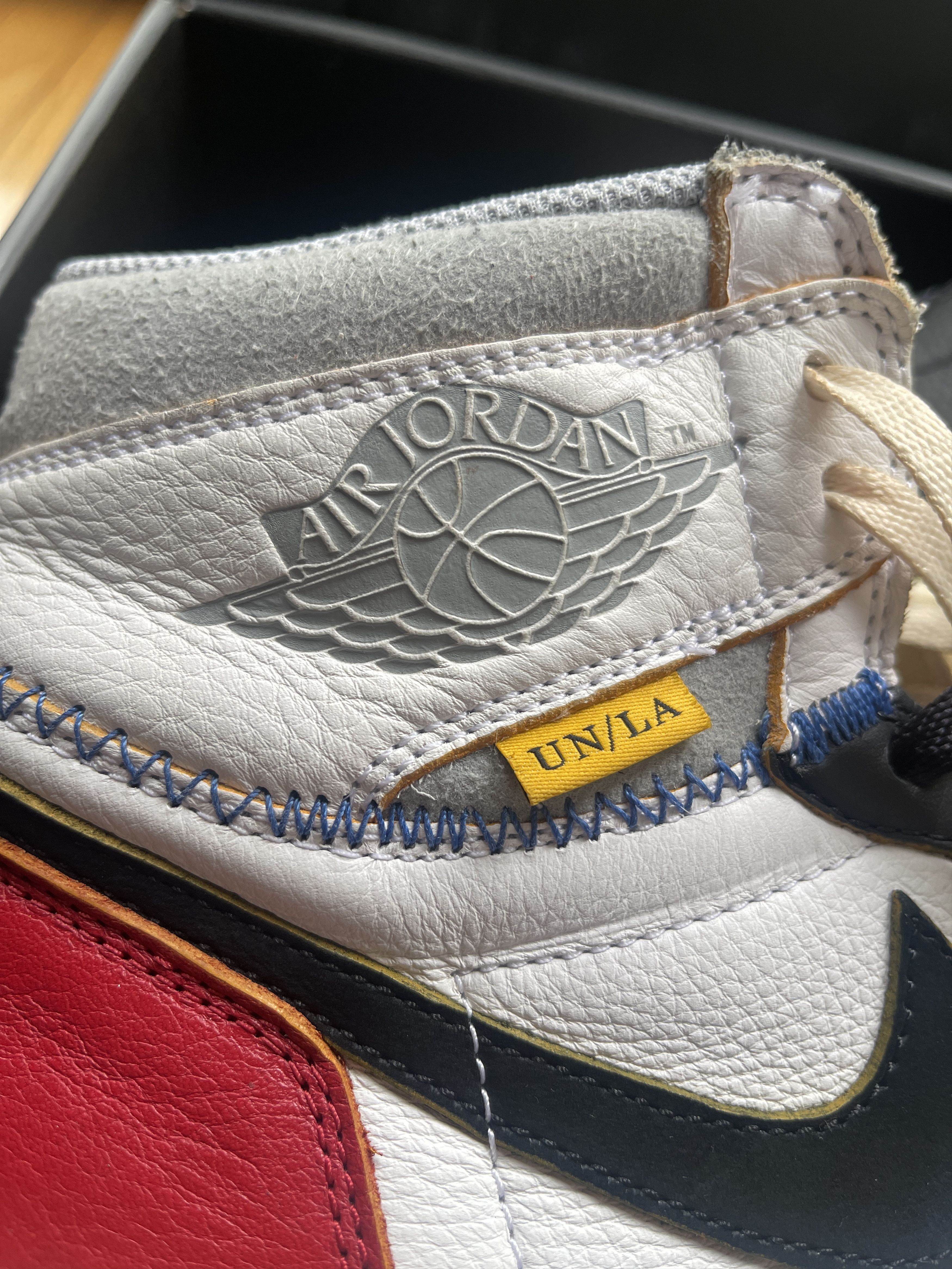 Jordan Brand × Union LA Jordan 1 Retro High Union Black Toe Size 12.5 Size US 12.5 / EU 45-46 - 15 Thumbnail