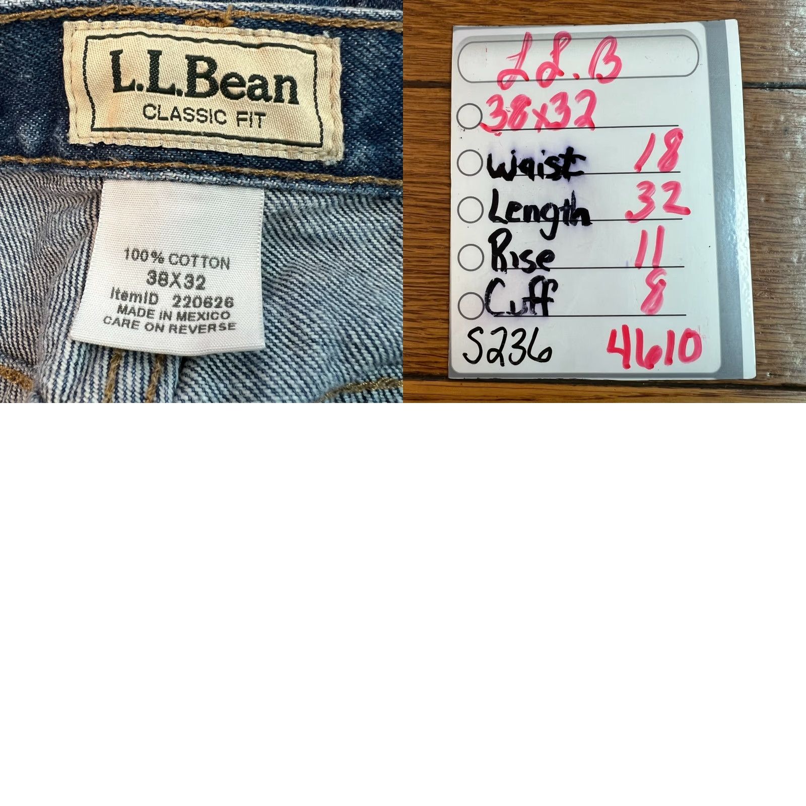 Vintage L.L. Bean Jeans Mens Straight Denim Classic Blue 38X32 Modern 5-Pocket Design Mens Size US 36 / EU 52 - 8 Thumbnail