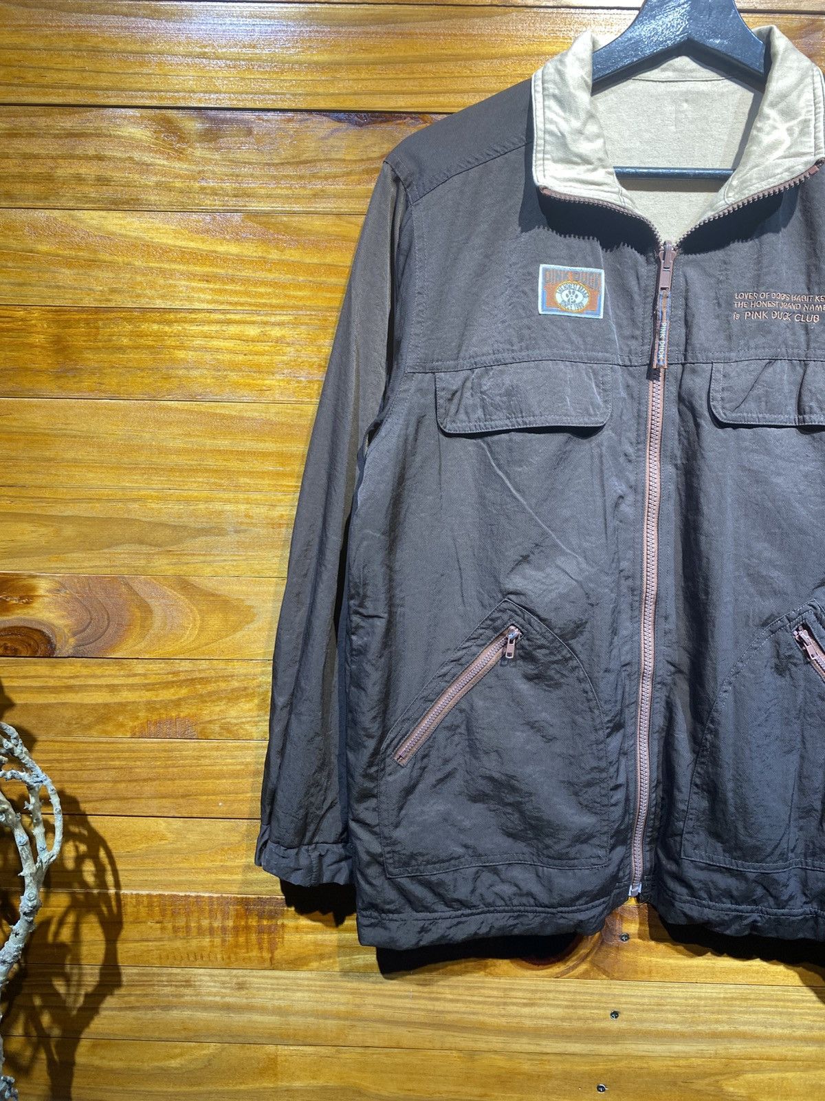 Japanese Brand Vintage Pink Duck Club Brown Windbreaker Jacket Outdoor Size US S / EU 44-46 / 1 - 5 Thumbnail