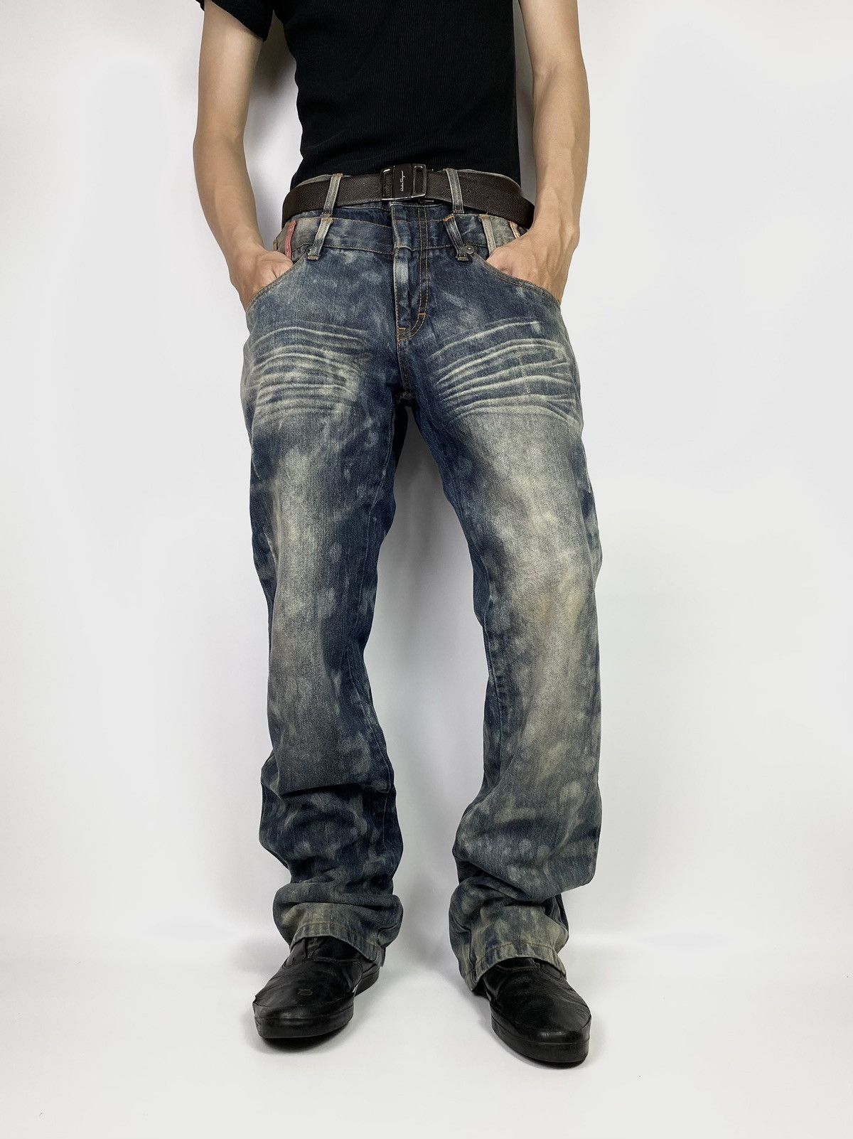 Hysteric Glamour Double waist jeans pant explosion by nylaus bleachwash 30x32 Size US 30 / EU 46 - 1 Thumbnail
