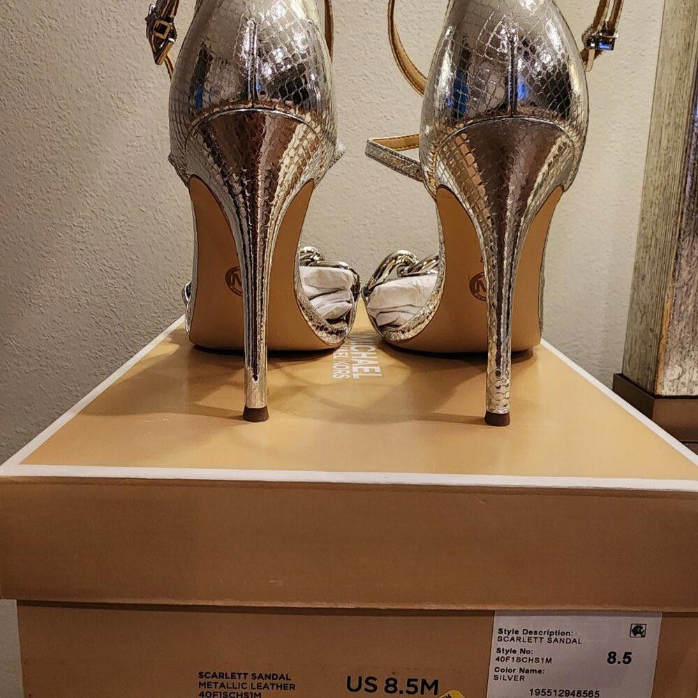 Michael Kors Michael Michael Kors Scarlett Sandal Silver Size US 8.5 / IT 38.5 - 4 Thumbnail