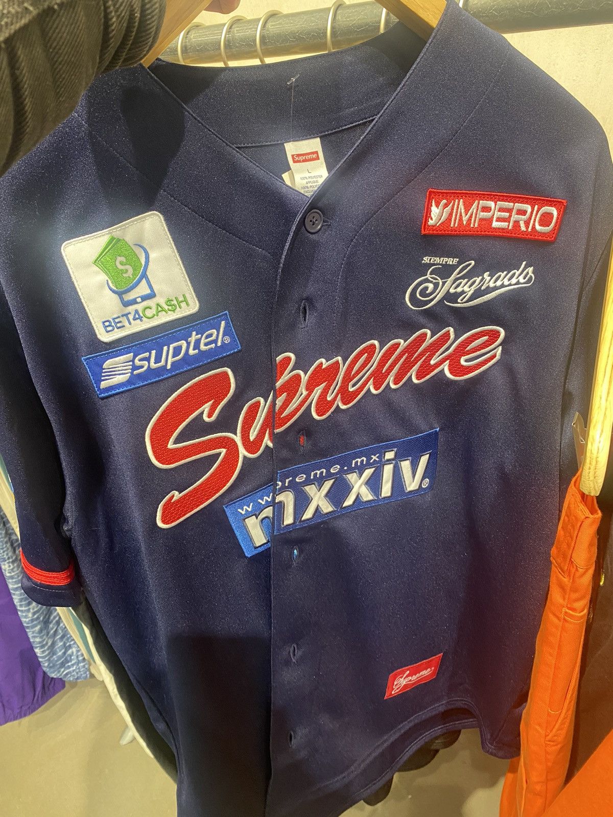 image of Supreme Chosen One Baseball Jersey Navy Xl, Men's