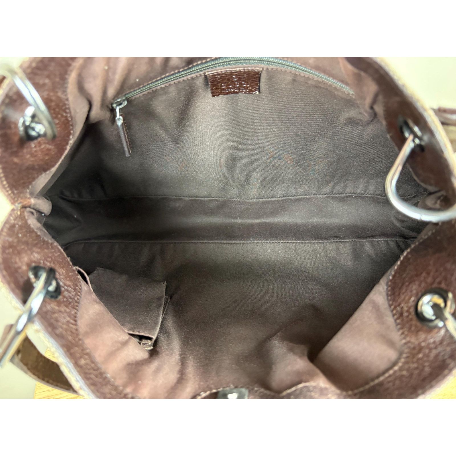 Gucci Authentic Gucci Eclipse GG Cloth and Brown Leather Shoulder Size ONE SIZE - 10 Thumbnail