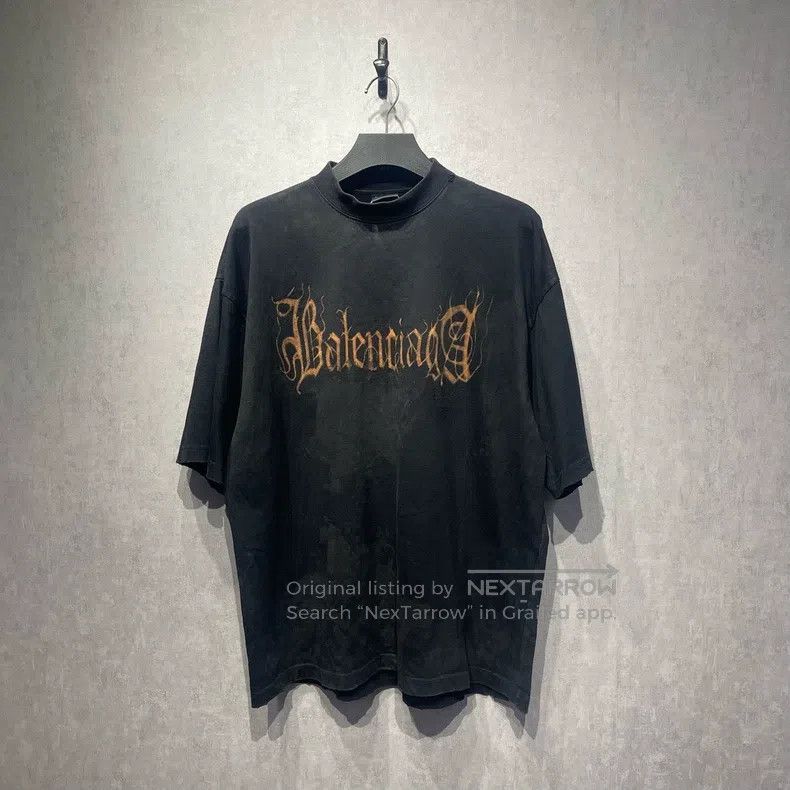 Balenciaga Sanskrit logo letter printed short-sleeved T-sh