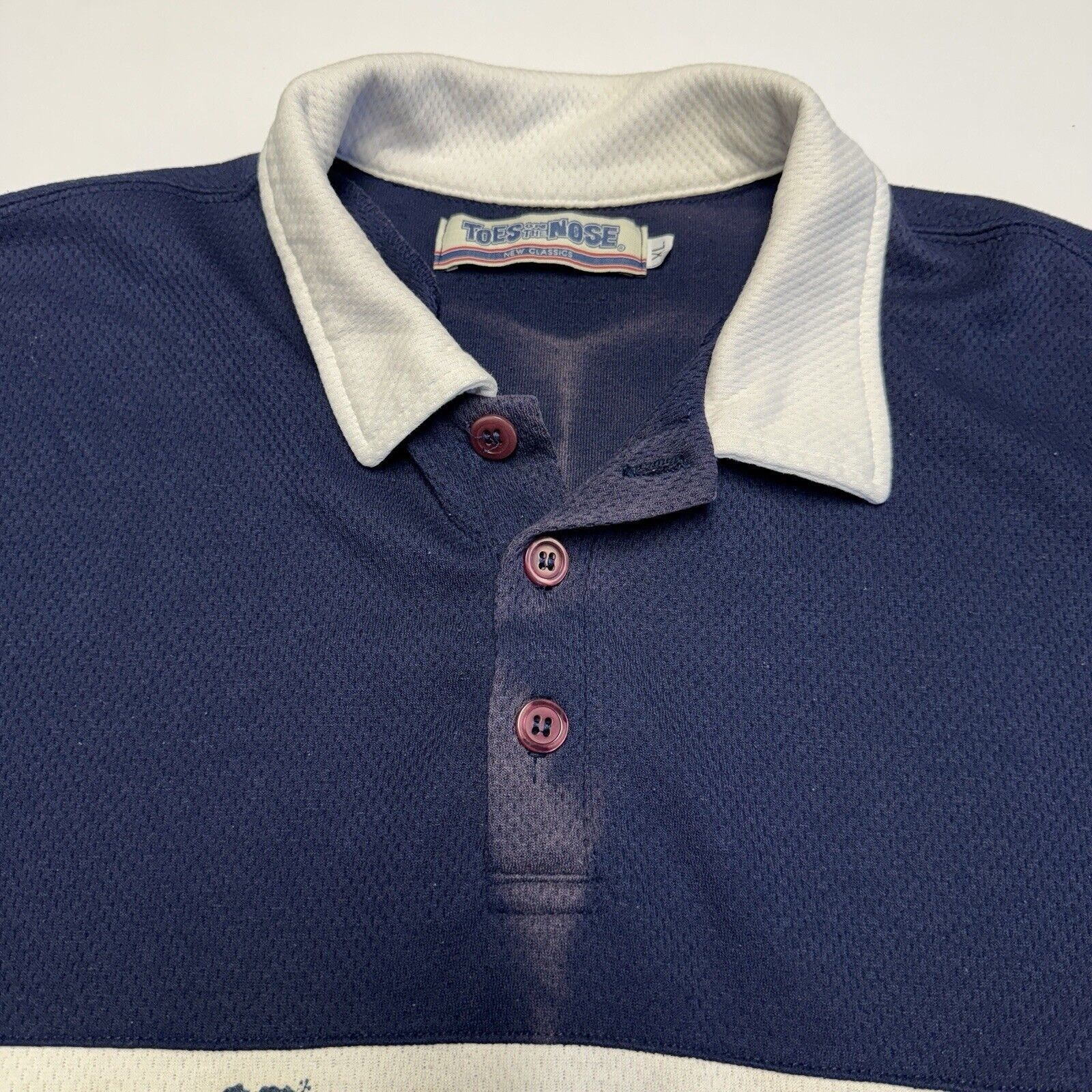 Vintage Vintage Toes On The Nose Polo Shirt Mens XL Blue 90s Y2k Sur Size US XL / EU 56 / 4 - 5 Thumbnail