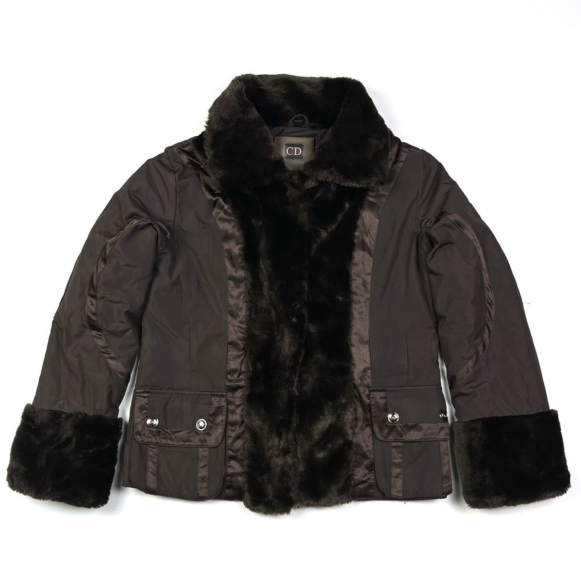 image of Archival Clothing x John Galliano Bootleg Christian Dior Paris Vintage Faux Fur Details Jacket in B