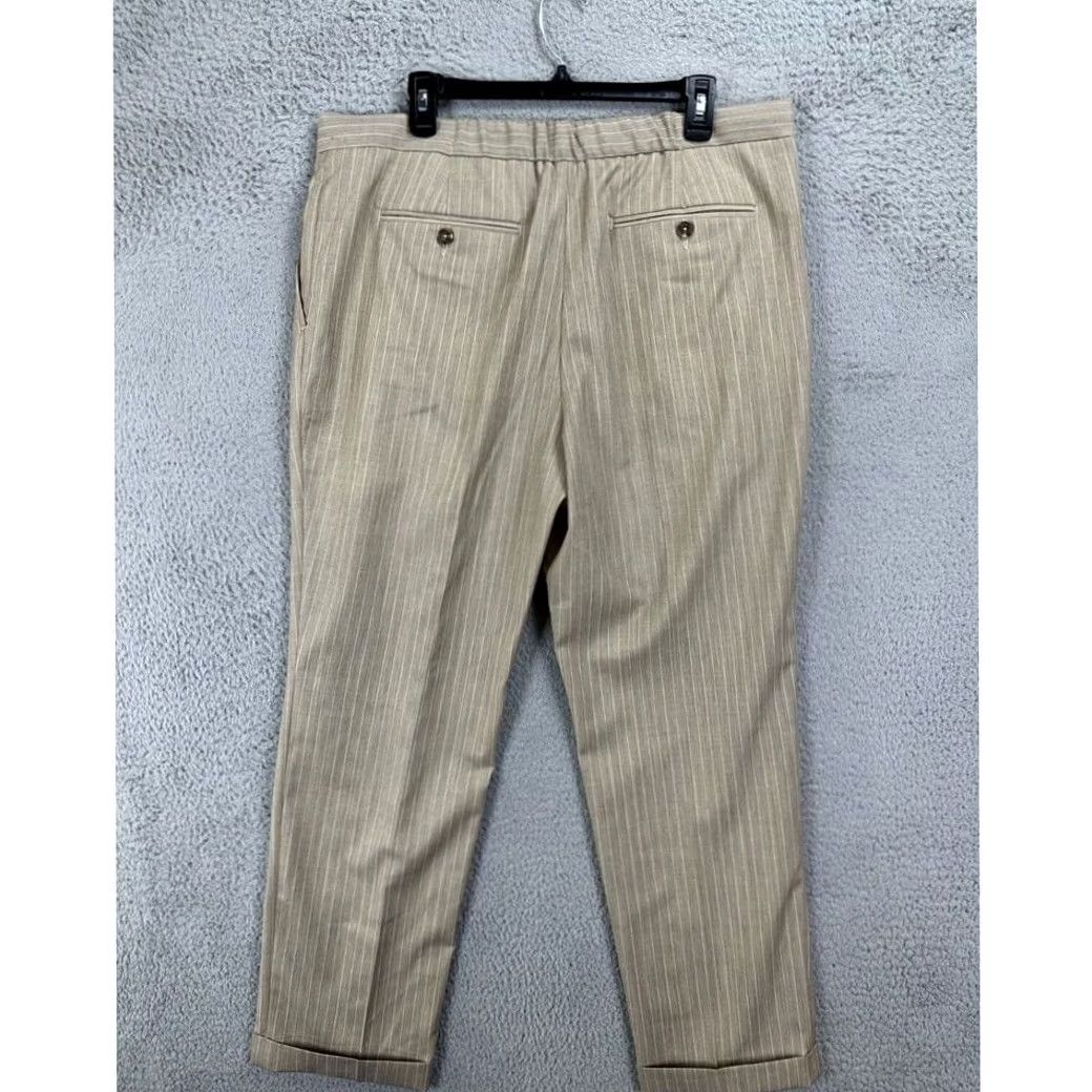 Stafford Stafford Pants Men 38 Tan Striped Regular Tailored Jogger Drawstring Pleated NEW Size US 38 / EU 54 - 3 Thumbnail