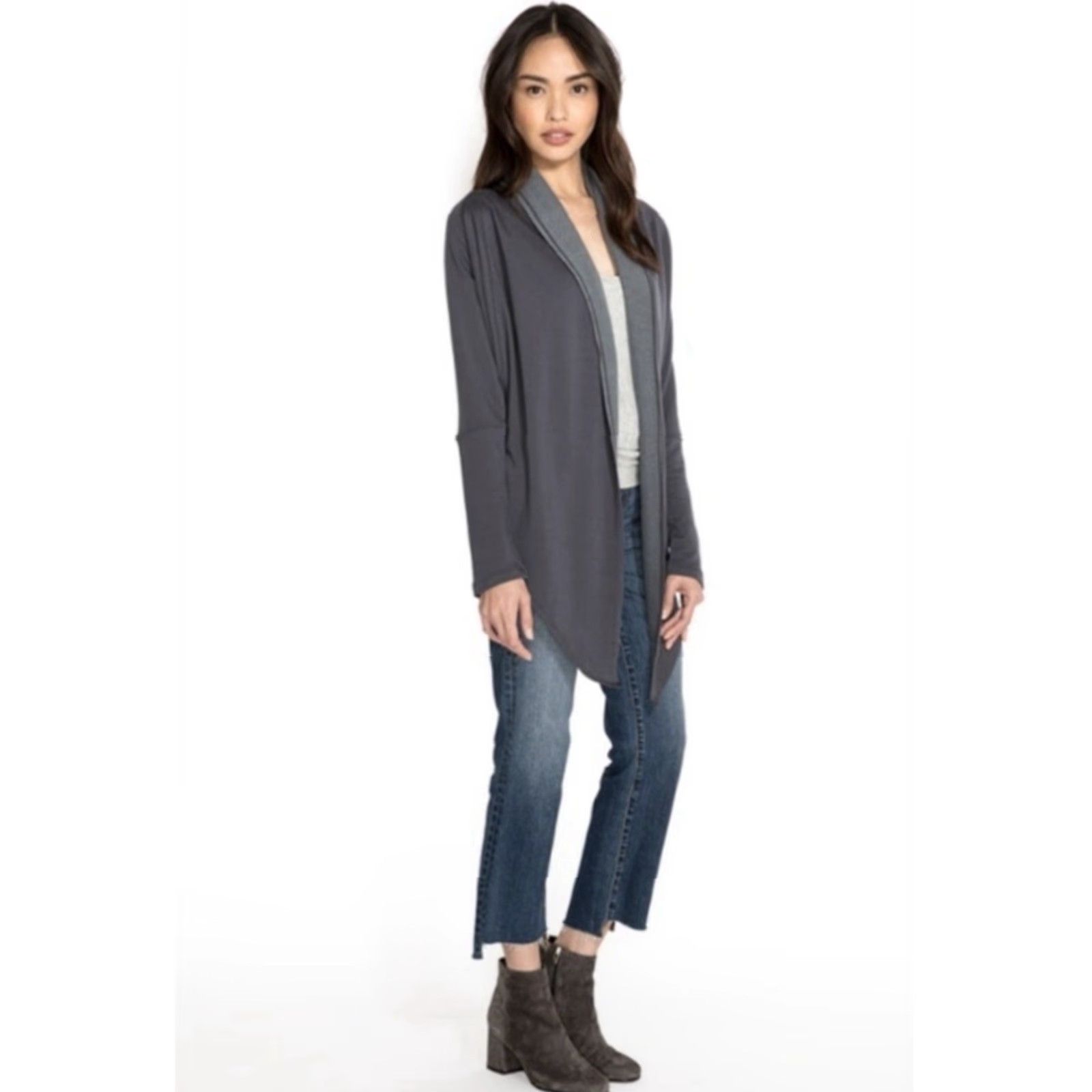 Johnny Was Johnny Was Calme Brushed French Terry Cardigan Charcoal Grey Gray Sz Large New with Tags Size L / US 10 / IT 46 - 3 Thumbnail