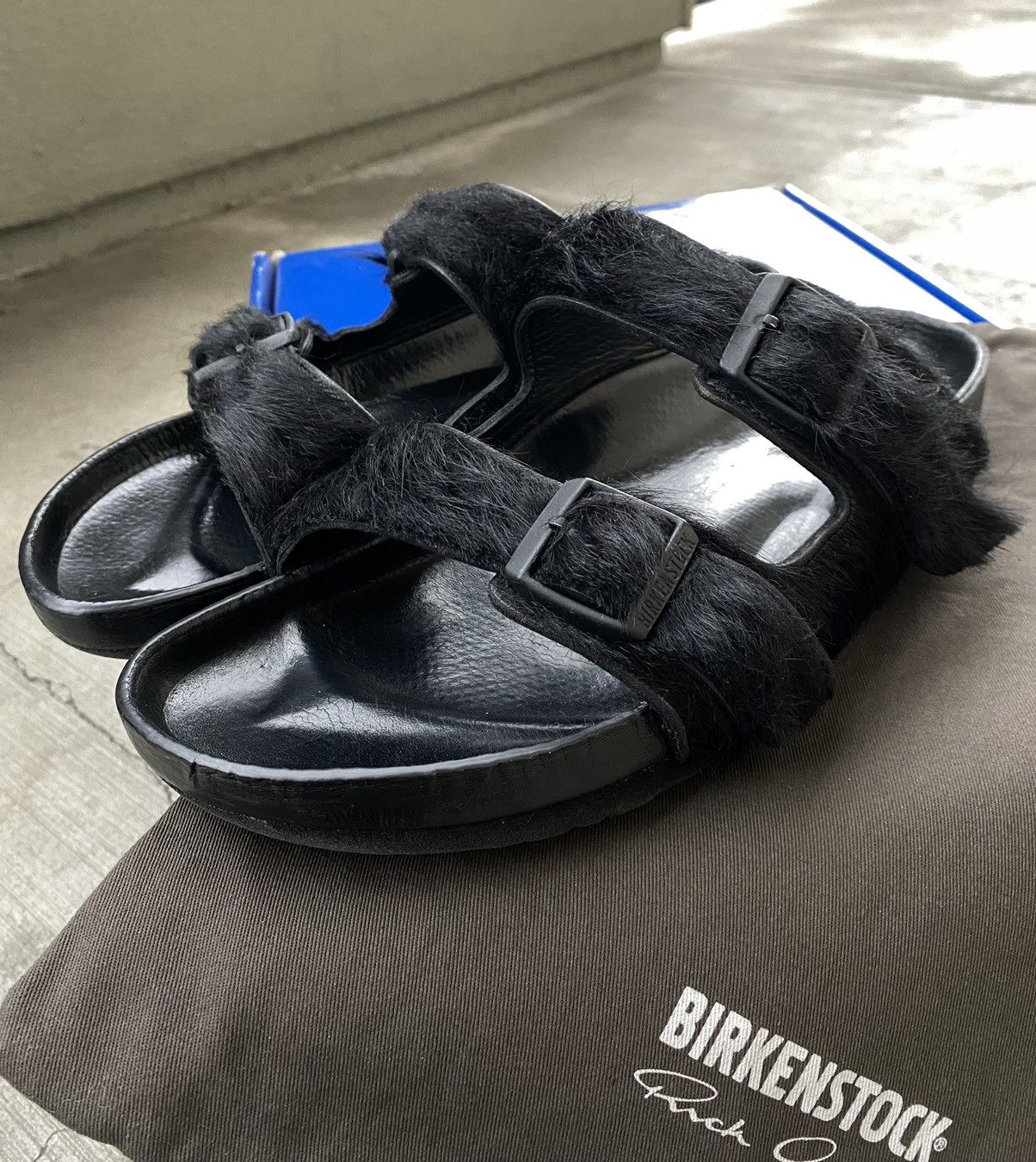 Birkenstock × Designer × Rick Owens Rick Owens Birkenstock Fur Sandals Arizona Buckle Pony Hair Size US 11 / EU 44 - 3 Thumbnail
