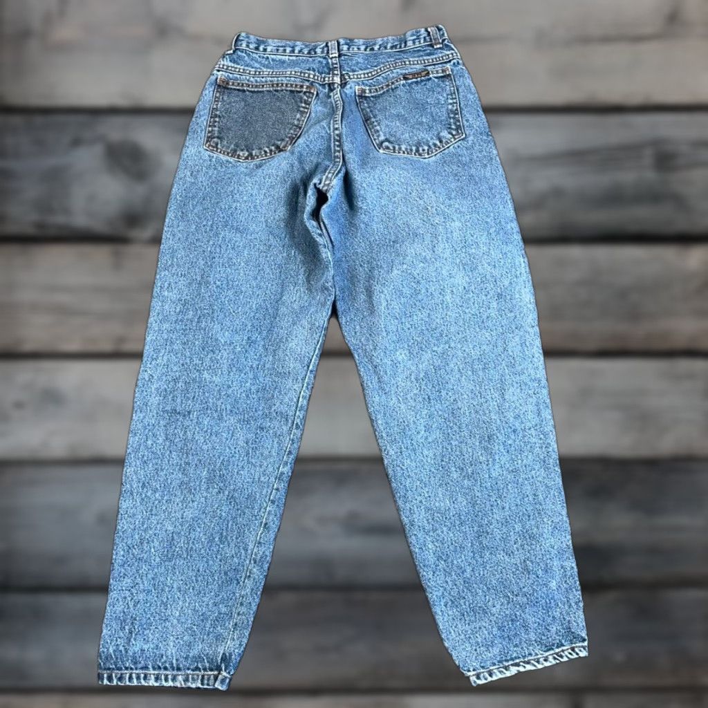 Vintage VINTAGE IOU TAPERED JEANS Men 28 x 28 Blue Denim 90s Grunge Retro 80s Vintage Regular Rise Mid 10-12" Zip Fly 5-Pocket Mens Jeans Size US 28 / EU 44 - 1 Thumbnail