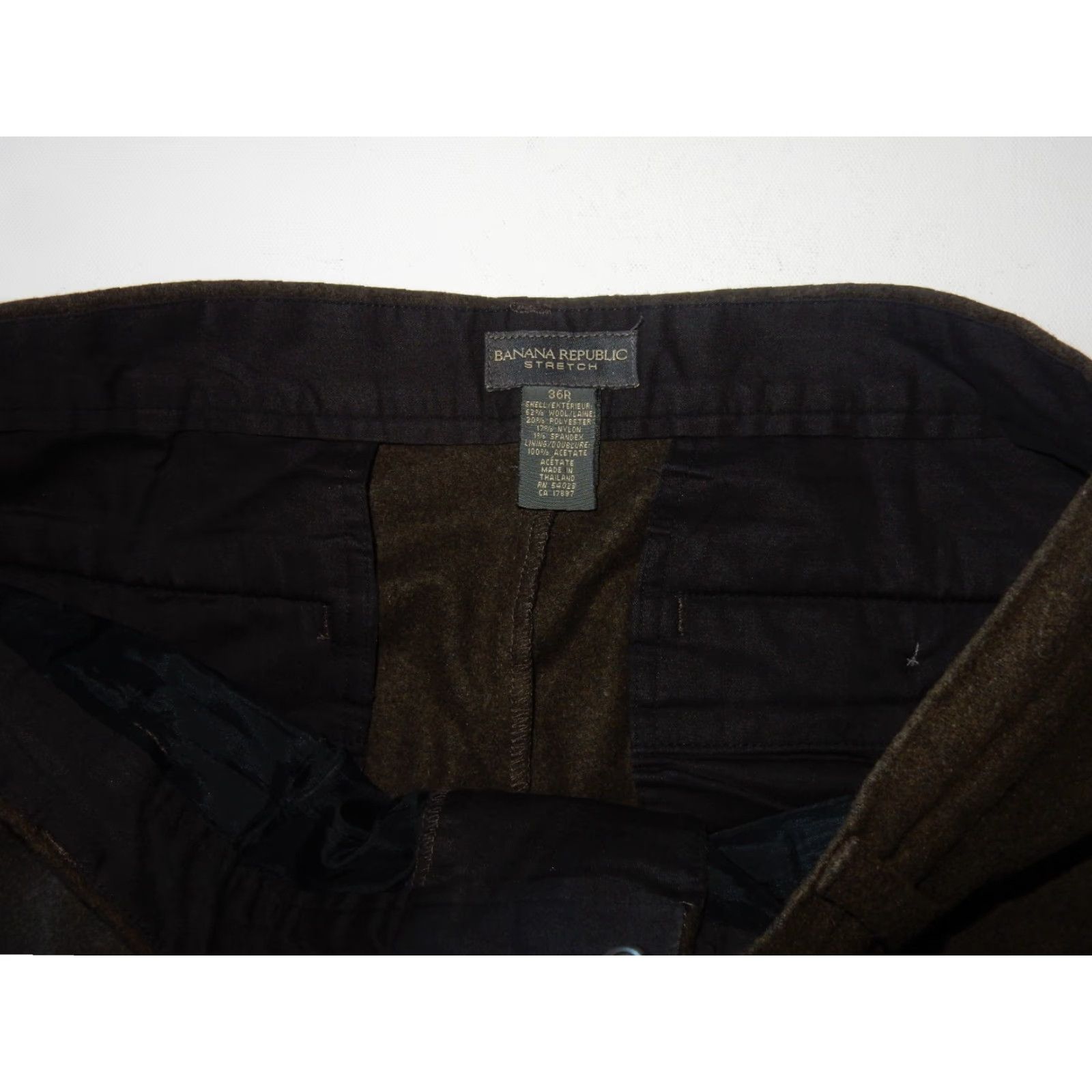 Banana Republic BANANA REPUBLIC Men's Pants Chino Flat Front Wool Blend Brown 36 Regular 28in Inseam Mens Size US 36 / EU 52 - 4 Thumbnail