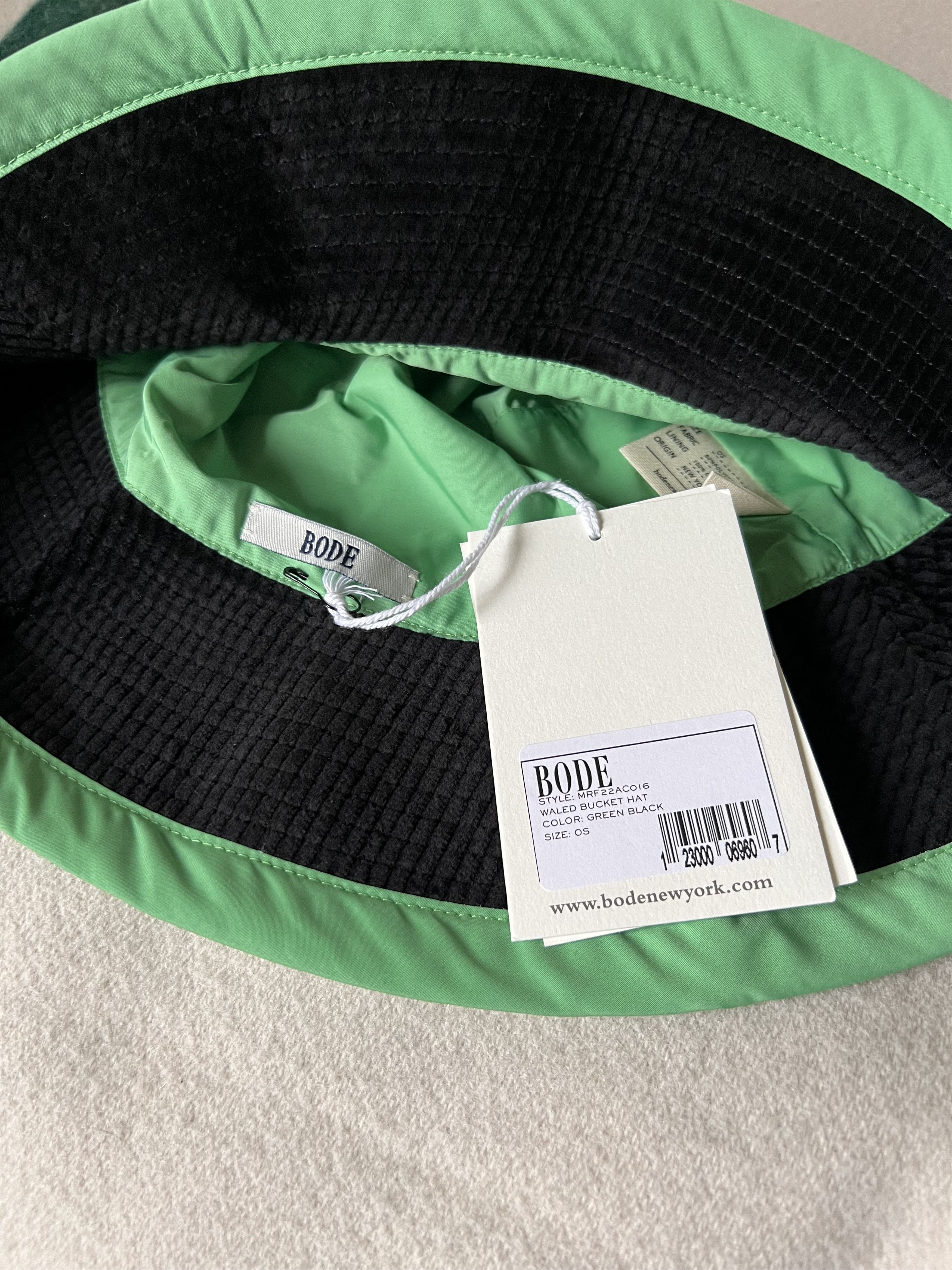 Bode Bode Waled Bucket Hat in Green Black Size ONE SIZE - 3 Thumbnail