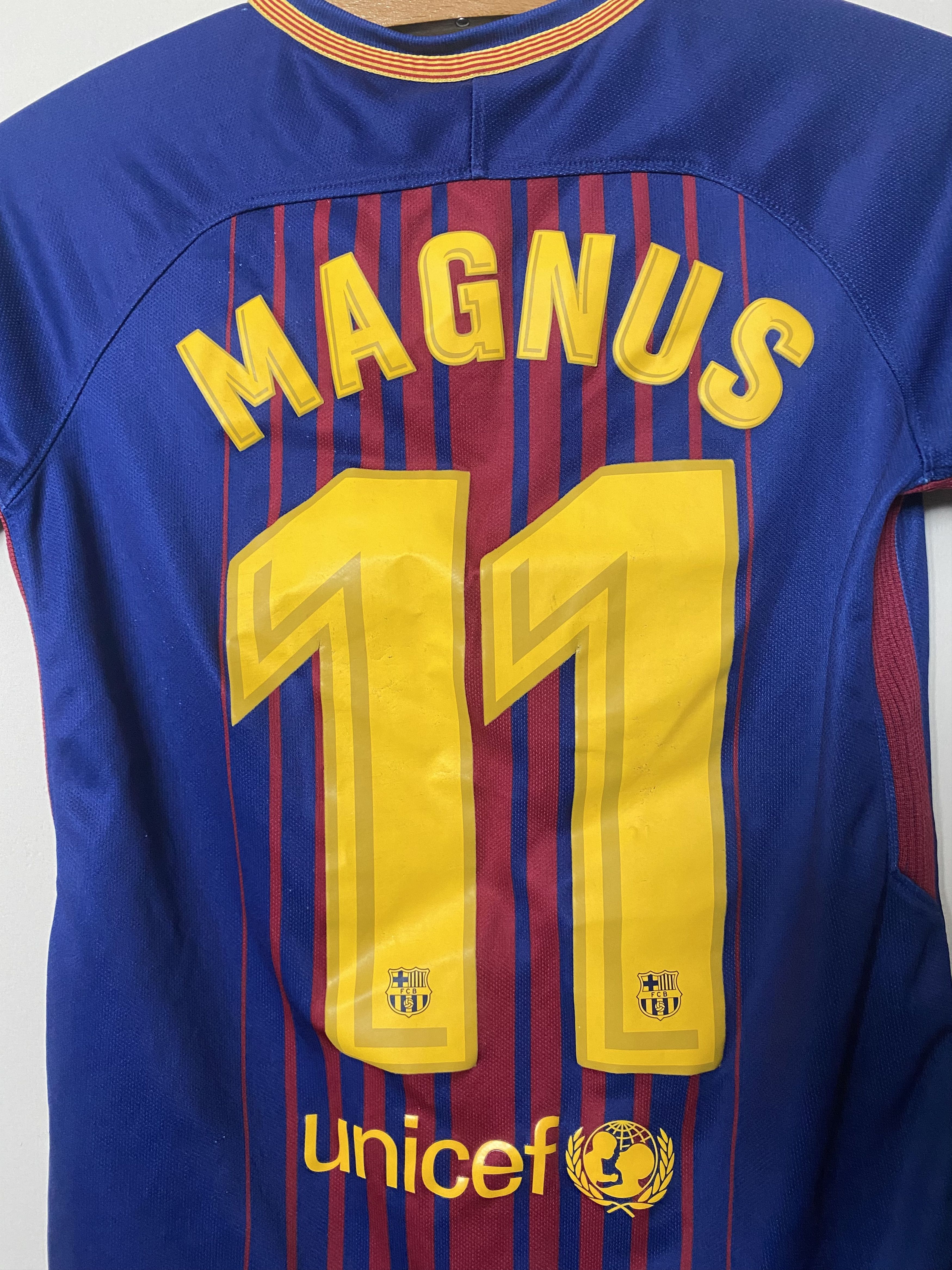 Nike FC BARCELONA #11 MAGNUS 2017 - 2018 Nike 137 - 147 - UNIQUE Size US XXS / EU 40 - 3 Thumbnail