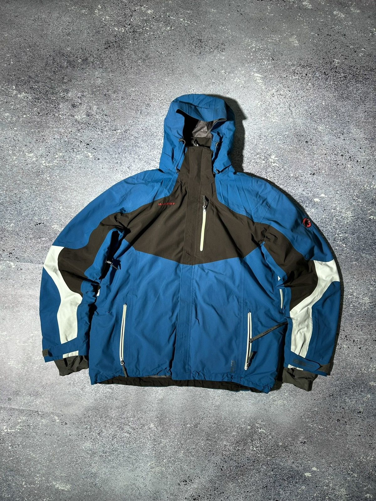 image of Arcteryx x Goretex Mammut Gore-Tex Jacket Hooded Gorpcore Ski Arc’Teryx Style in Blue (Size XL)