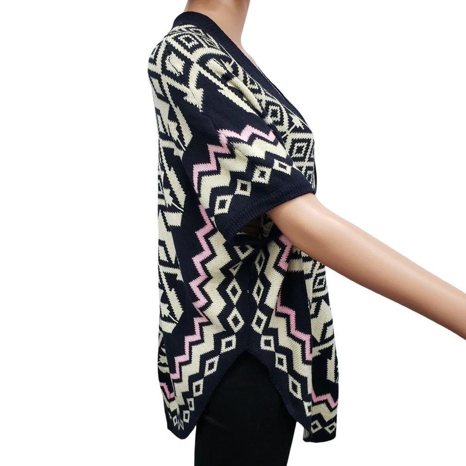 Other POL Poncho Cardigan Sweater Buttoned Aztec Geometric Pattern Size S / US 4 / IT 40 - 4 Thumbnail