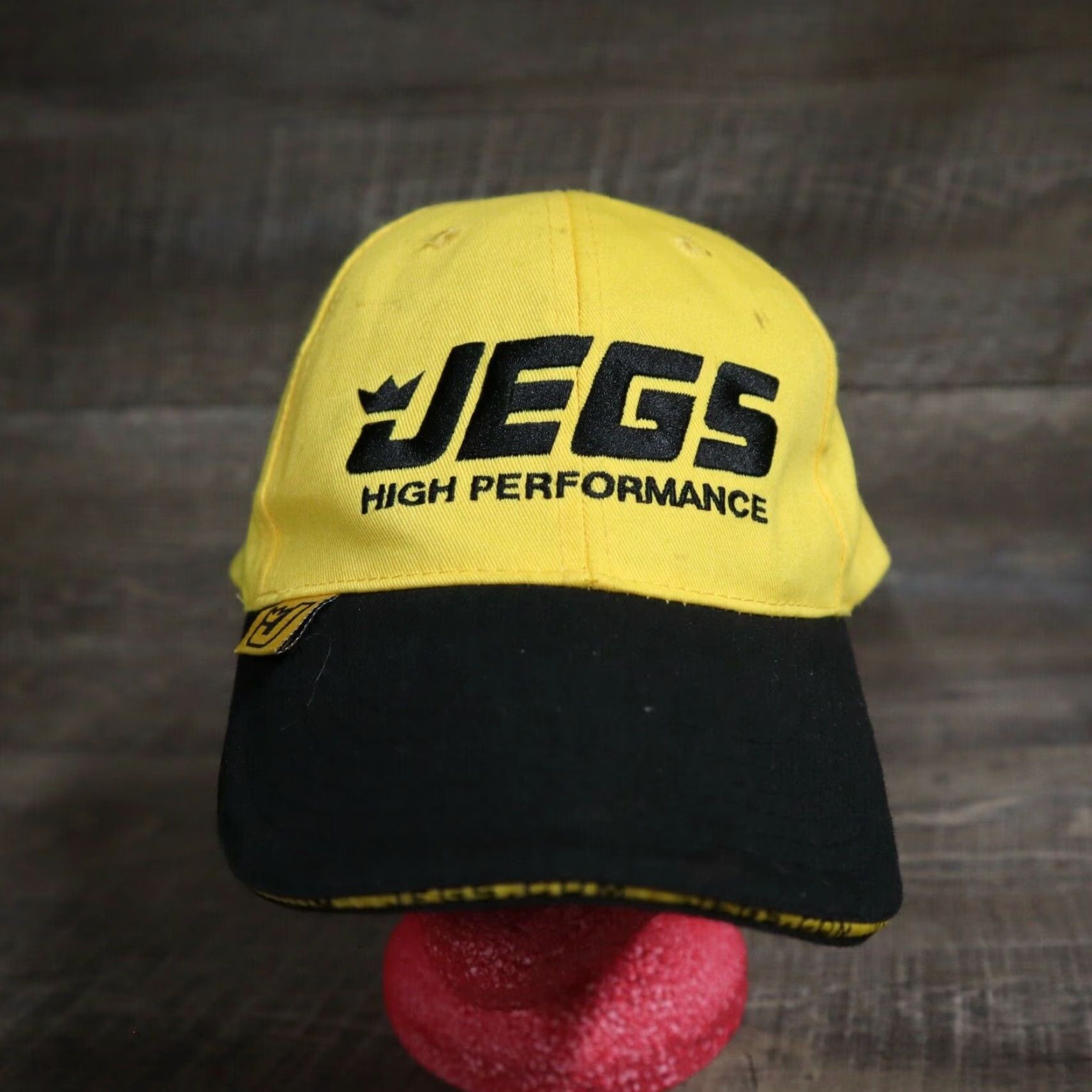 Vintage JEGS High Performance Hat Promo Cap Jegs.com Adjustable Yellow Black Baseball Cap Unisex Adults Mens Women s? Size ONE SIZE - 2 Thumbnail