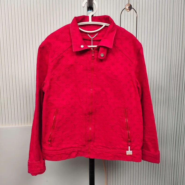 Louis Vuitton Louis Vuitton Red Monogram Denim Jacket 46 Size US M / EU 48-50 / 2 - 1 Thumbnail