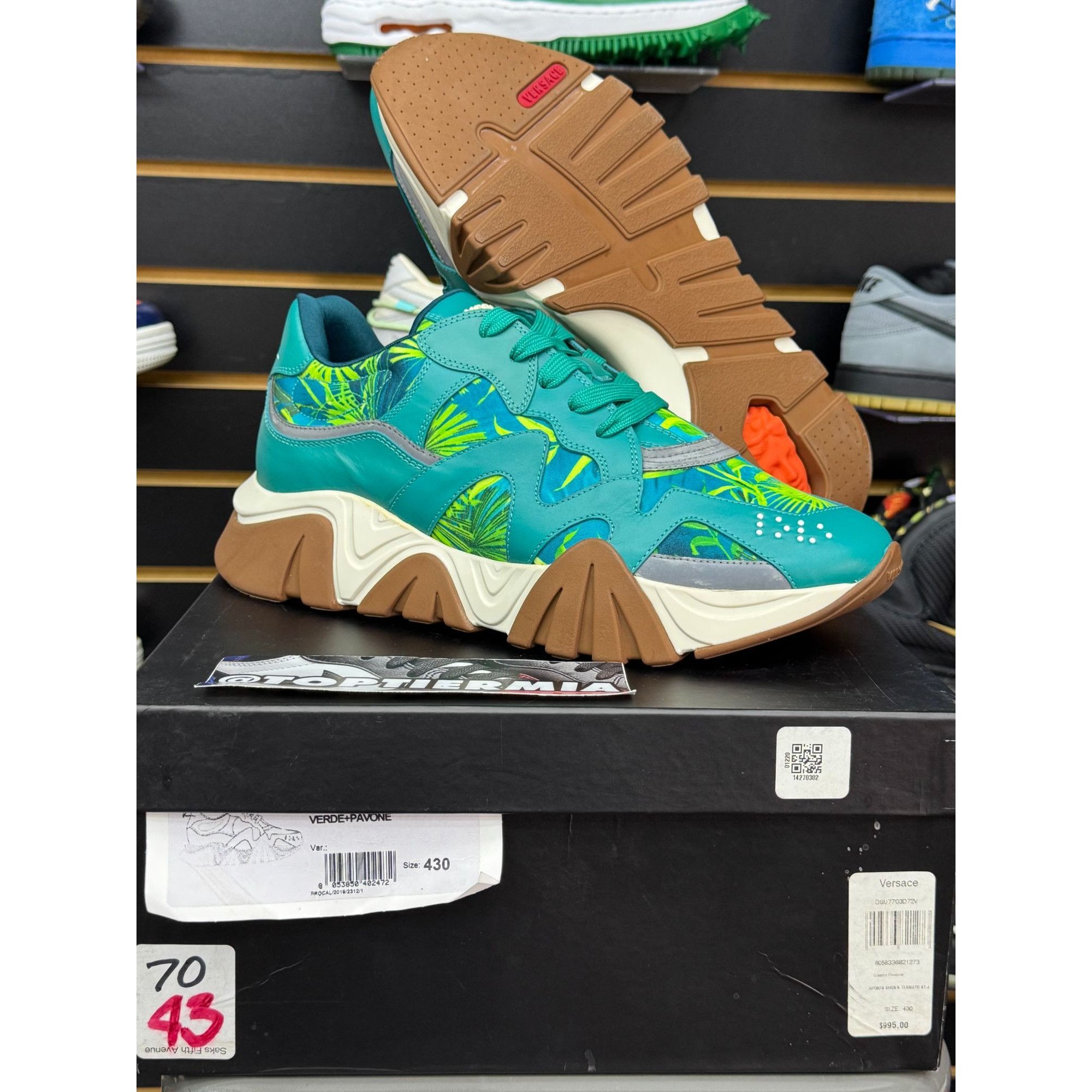 Versace VERSACE SQUALO PALM LEAVES SZ 43 Size US 10 / EU 43 - 1 Thumbnail