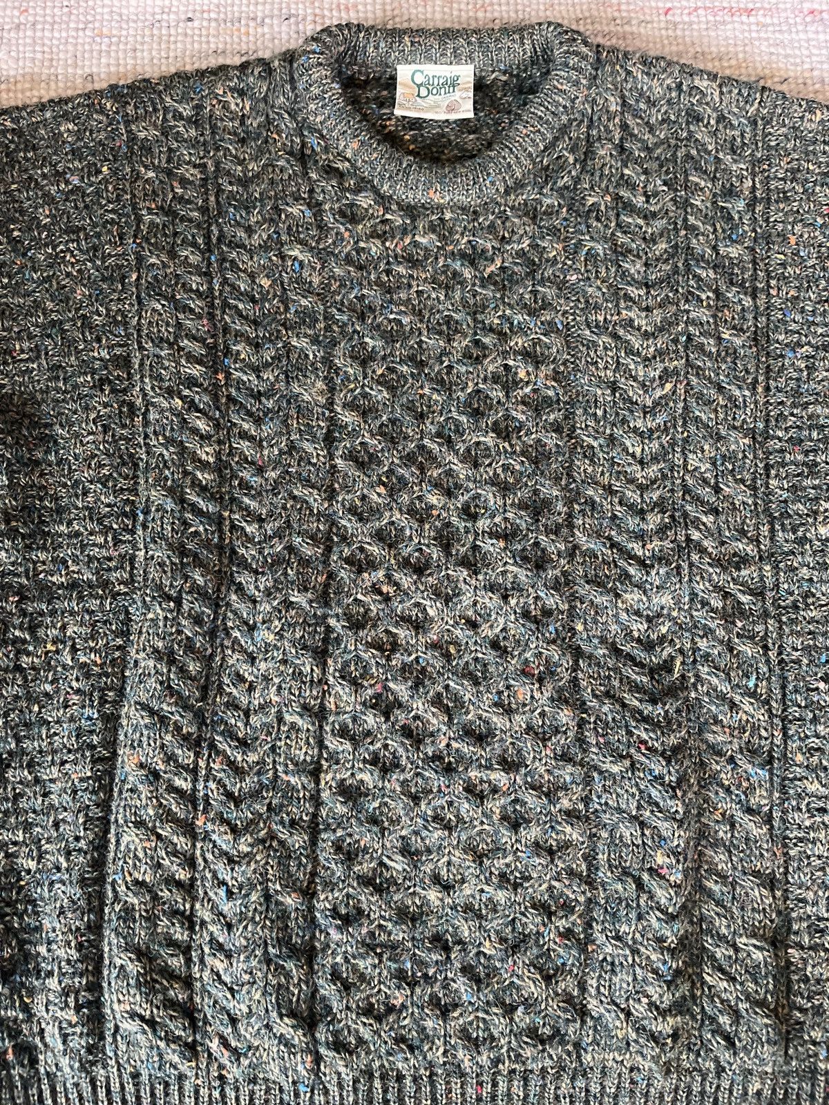 Carraig Donn Aran cable knit pure wool sweater Size US M / EU 48-50 / 2 - 2 Thumbnail