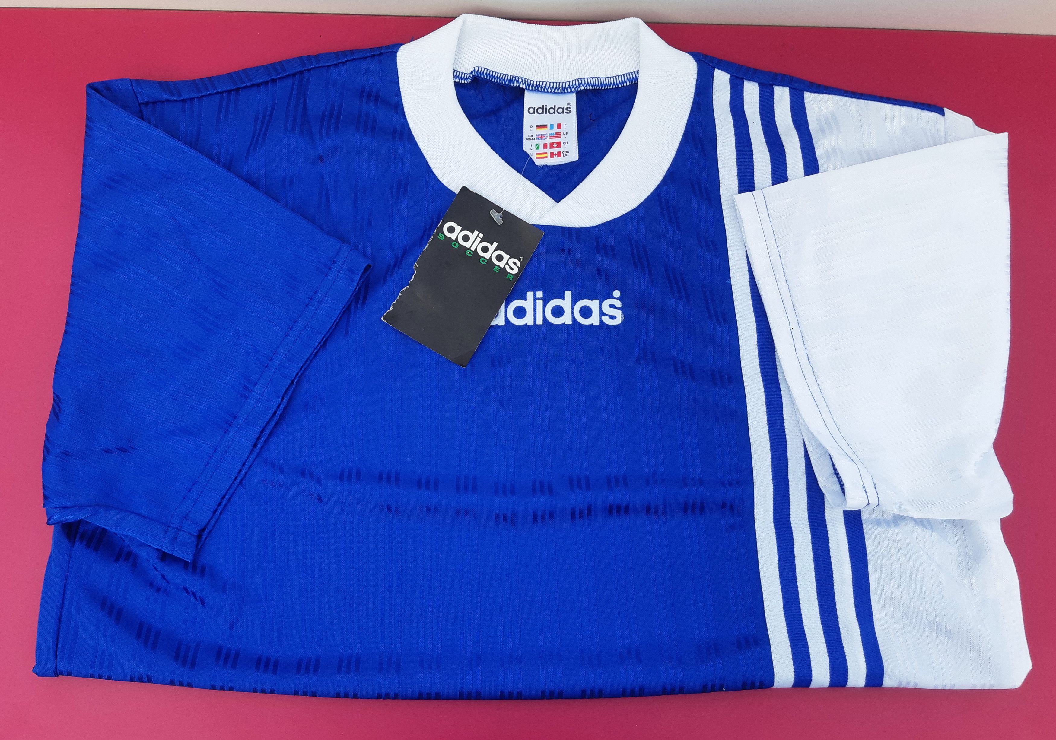 Adidas Vintage 90s ADIDAS Soccer Jersey Made in England size L NWT Size US L / EU 52-54 / 3 - 3 Thumbnail
