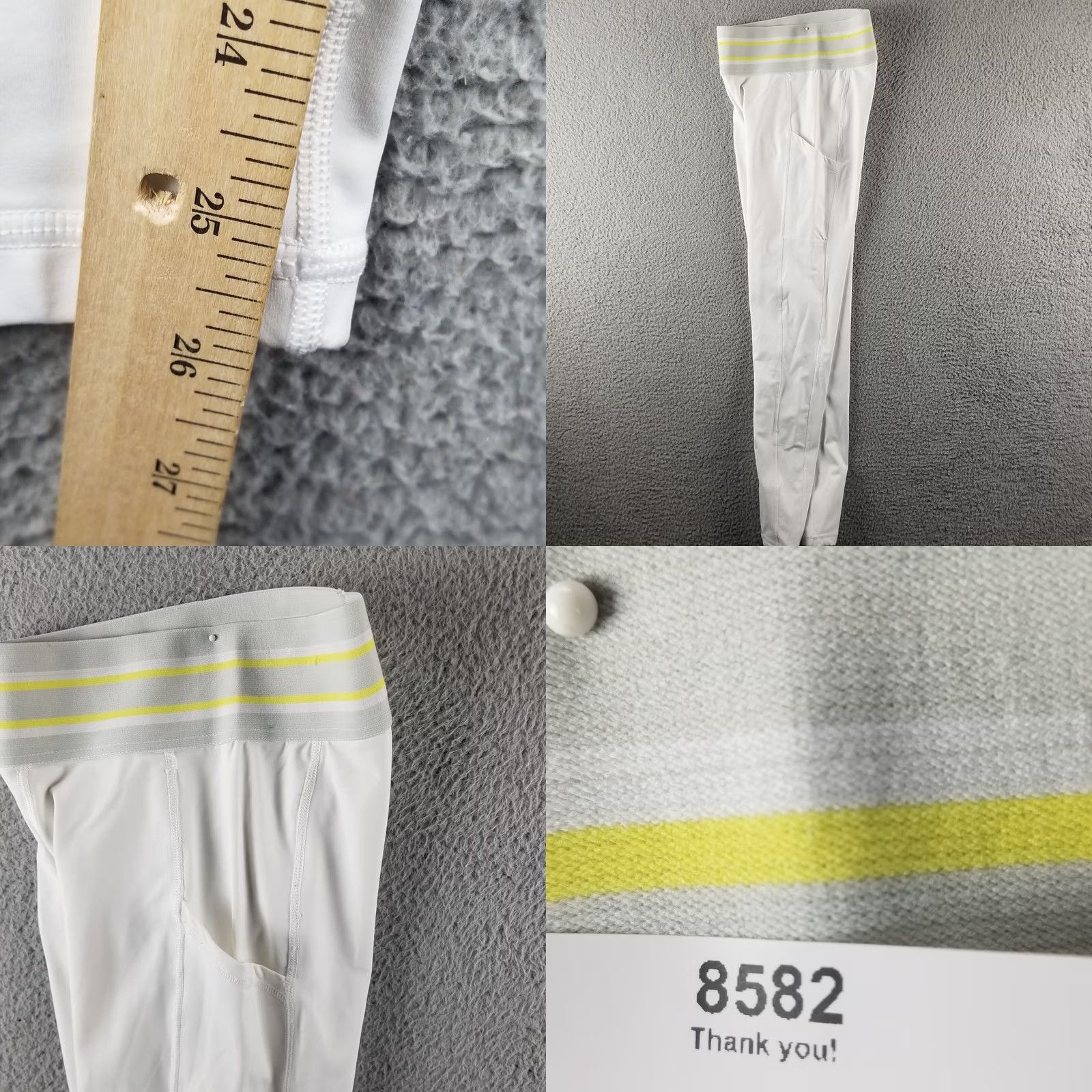 Vintage Aerie Chill Play Move High Waisted Pocket Legging White Striped Small Women Leggings Size 28" / US 6 / IT 42 - 8 Thumbnail