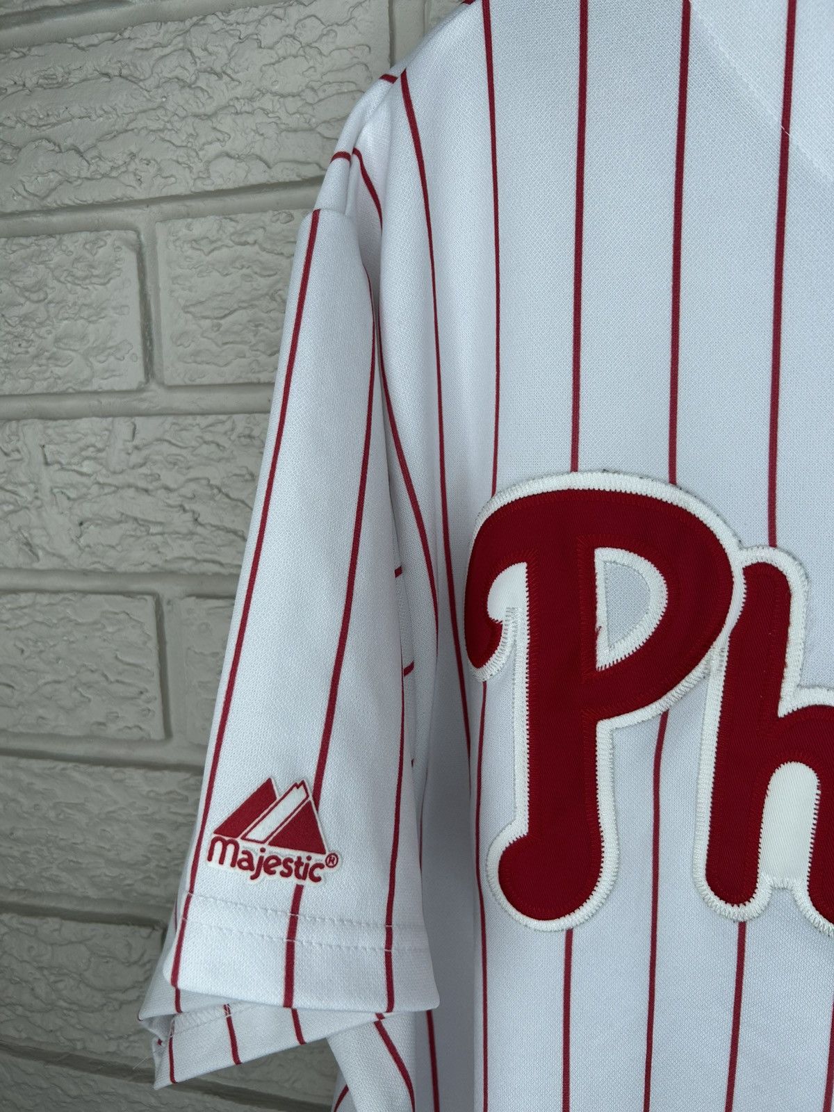 Majestic Vintage Majestic Philadelphia Phillies Pinstripe Jersey Rare Size US XL / EU 56 / 4 - 3 Thumbnail