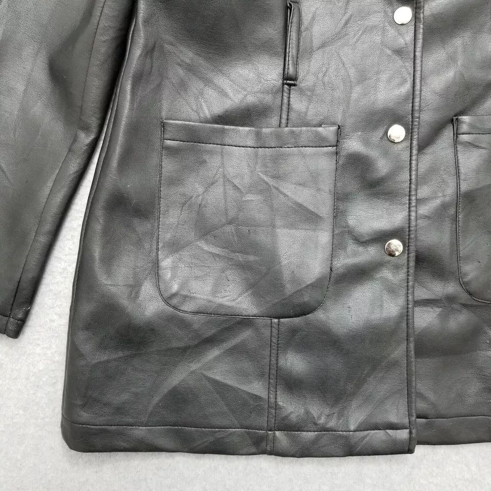 Other Highway Jacket Womens Medium Black Snap Pockets Faux Leather Size M / US 6-8 / IT 42-44 - 16 Thumbnail