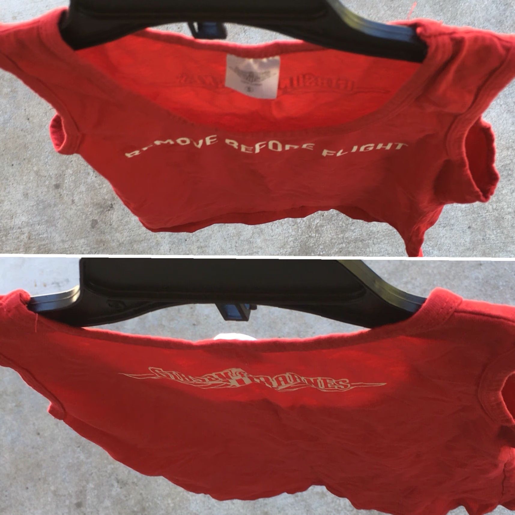 Vintage Gibson & Barnes Remove Before Flight Tank Top Women S Red Flight Flying Tank Cami Sleeveless 100% Cotton Size S / US 4 / IT 40 - 5 Thumbnail