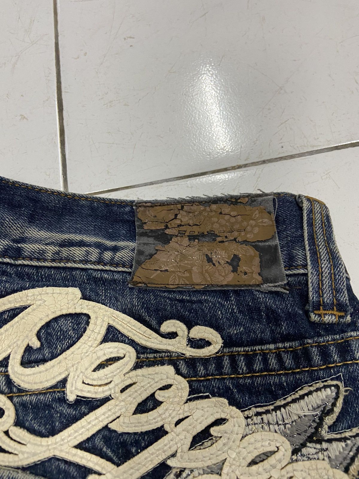 Japanese Brand RED PEPPER SKULL WINGS FLARE DENIM JEANS Size US 34 / EU 50 - 5 Thumbnail