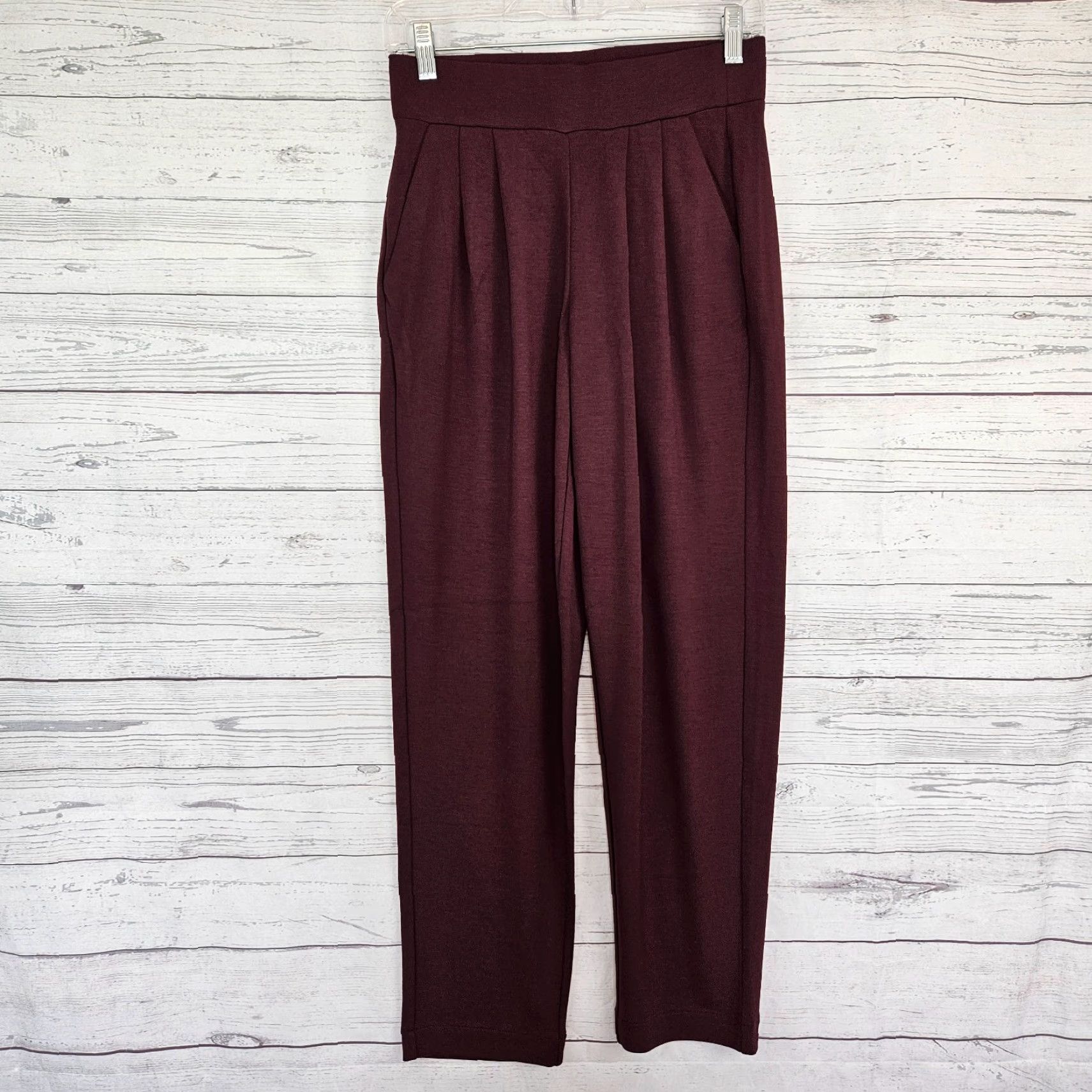 Loft Ann Taylor LOFT Womens Pants Ankle Sz XS Burgundy Pull On High Rise Size 26" / US 2 / IT 38 - 2 Thumbnail