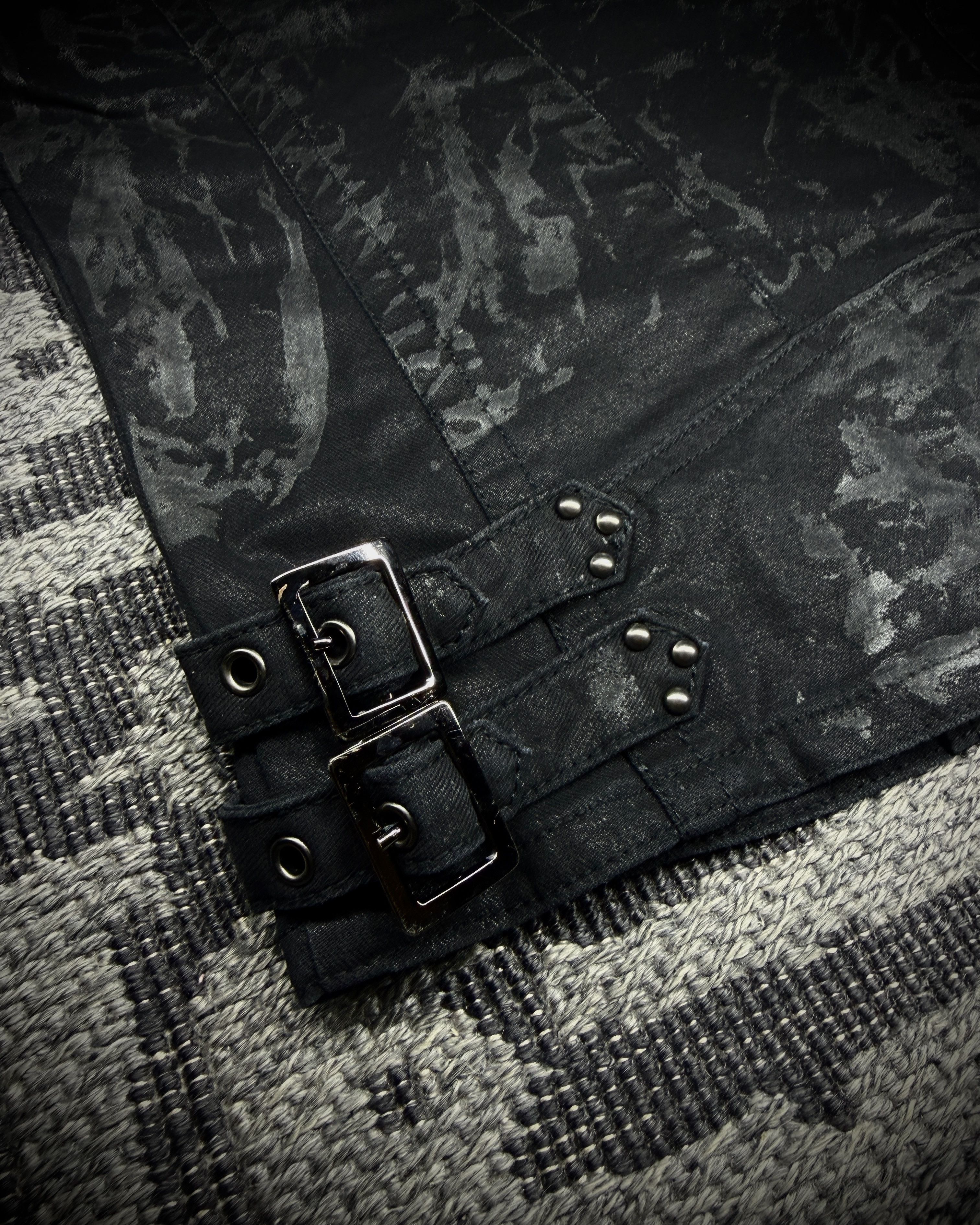 Japanese Brand Midas Coated Splatter Multi-Zip Biker Vest Size US S / EU 44-46 / 1 - 7 Thumbnail
