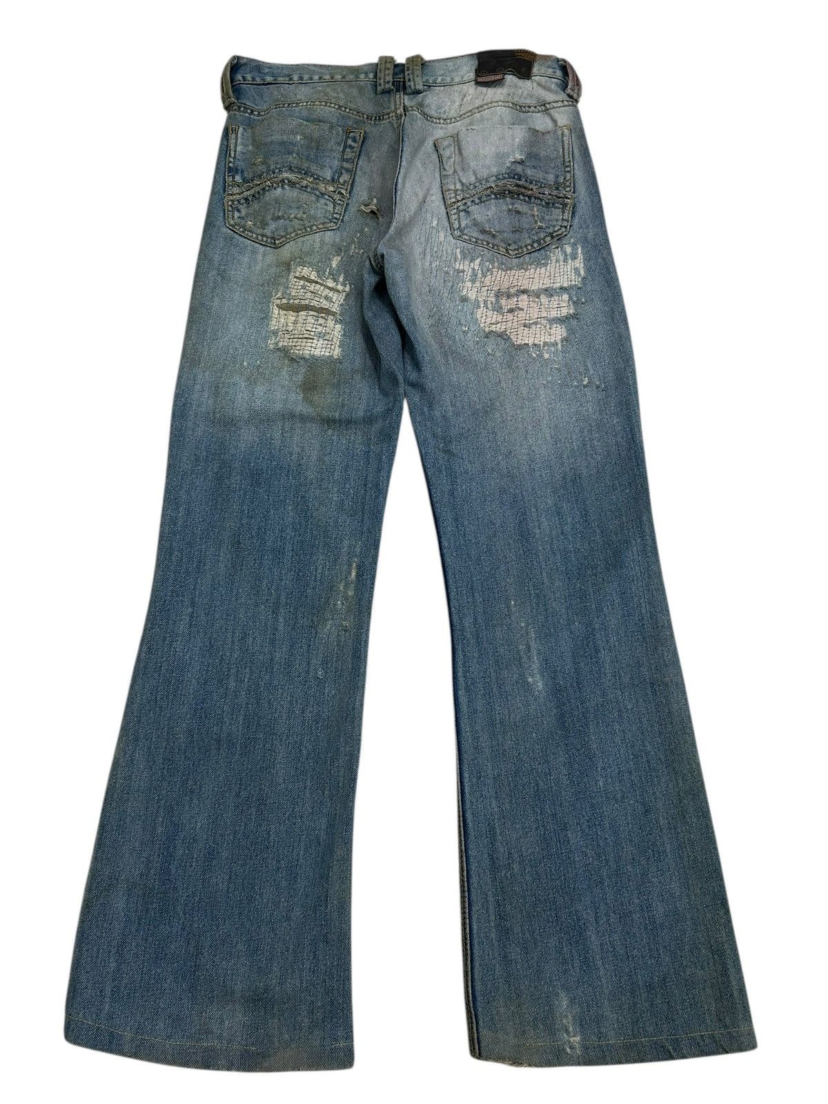 Le Grande Bleu (L.G.B.) Vintage Flare Redsquad Denim Uruboro Stitch Distressed Dirty Size US 30 / EU 46 - 12 Thumbnail