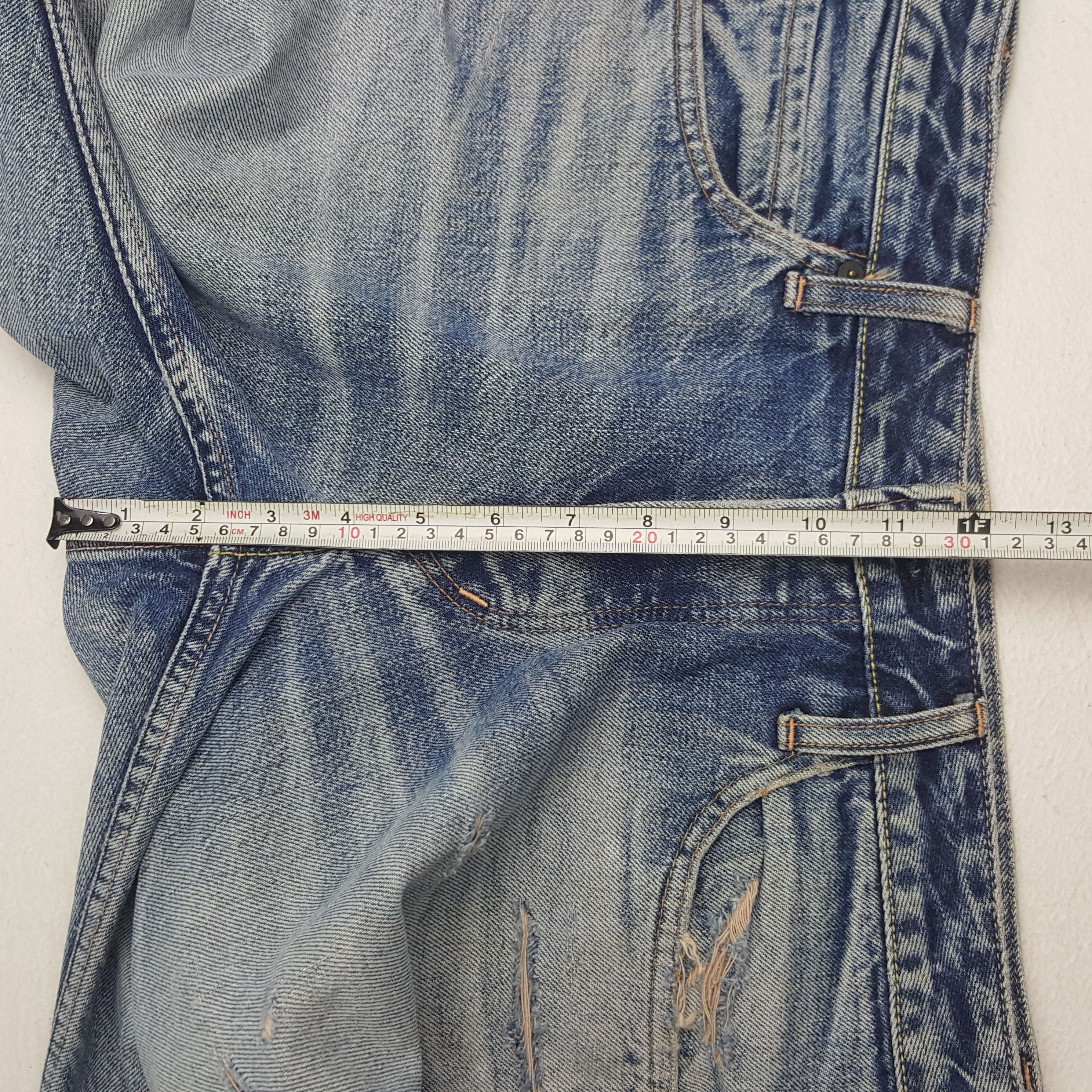 HOLLYWOOD RANCH MARKET × Vintage Vintage H.Ranch.M Distressed Style Selvedge Denim Jeans Size US 32 / EU 48 - 11 Thumbnail