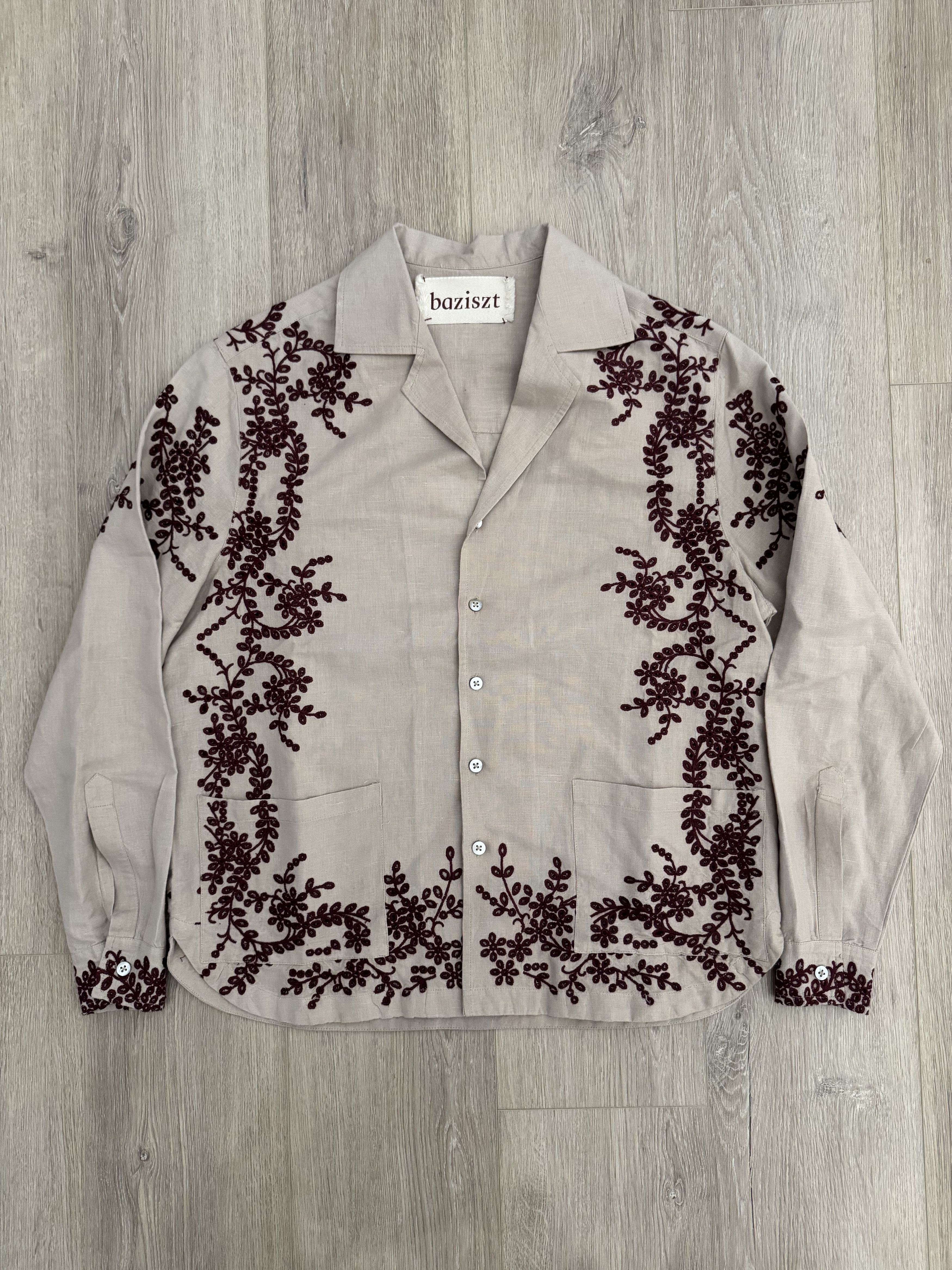 Other Baziszt Vines Embroidered Camp Collar Shirt Size US S / EU 44-46 / 1 - 1 Thumbnail