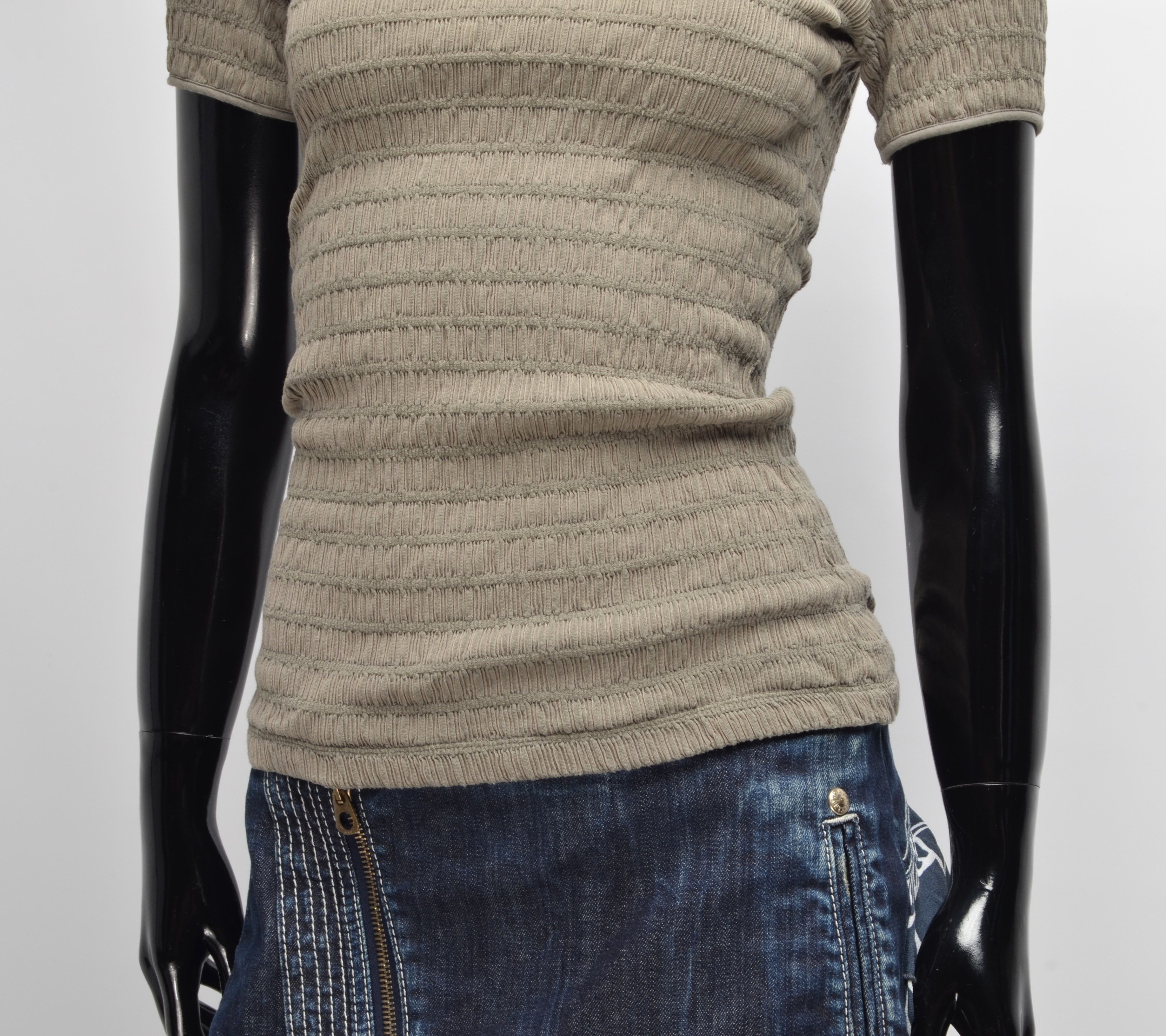 Giorgio Armani Vintage Armani Collezioni Khaki T-shirt Size S / US 4 / IT 40 - 3 Thumbnail