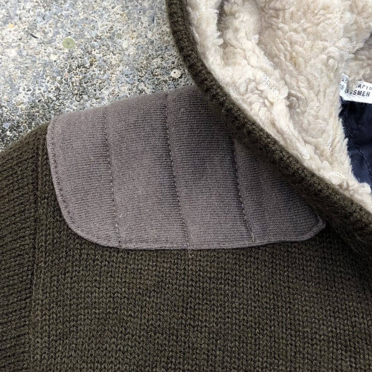 Japanese Brand Surplus Seminary Knitted Shoulder Patch Hoodie Jacket Size US S / EU 44-46 / 1 - 7 Thumbnail