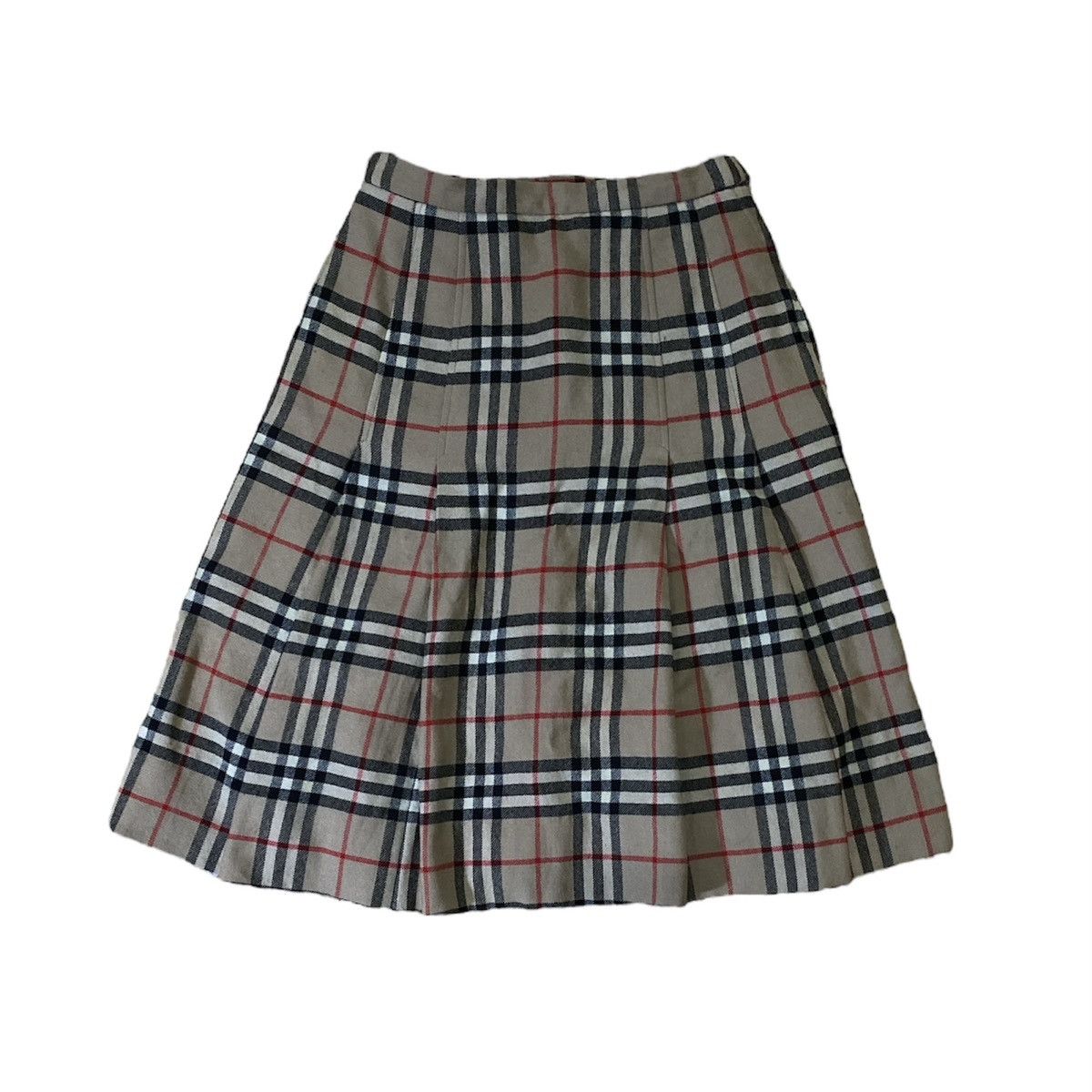 Burberry × Vintage Vintage 70s-80s Burberrys Nova Check Pleated Skirt Size 24" / US 00 / IT 34 - 1 Thumbnail