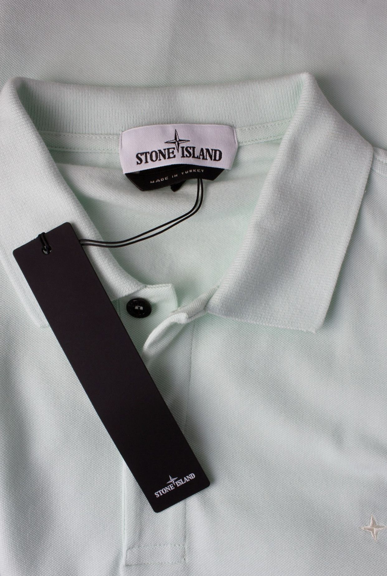 Stone Island STONE ISLAND SAGE BLUE COTTON LOGO EMBROIDERY POLO SHIRT Size US M / EU 48-50 / 2 - 6 Thumbnail