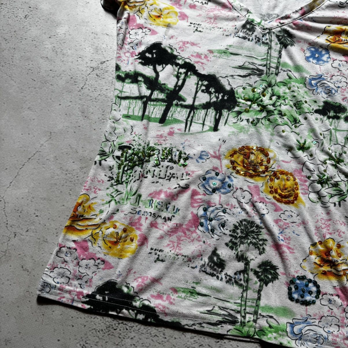 Designer × Vintage Save the Queen Y2K vintage flora print t shirt rare Size L / US 10 / IT 46 - 3 Thumbnail