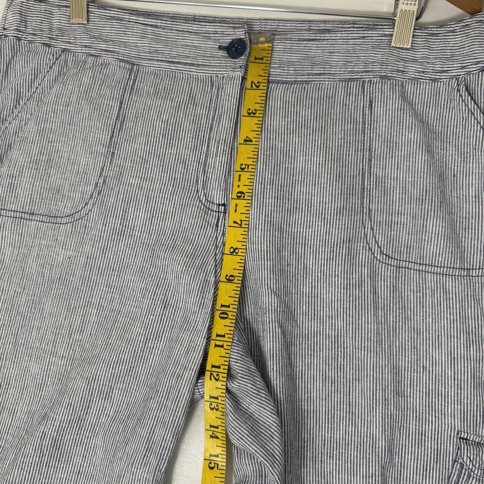 Other Rafaella Linen Pants Blue Striped Ruched Nautical Beach Size 36" / US 14 / IT 50 - 7 Thumbnail