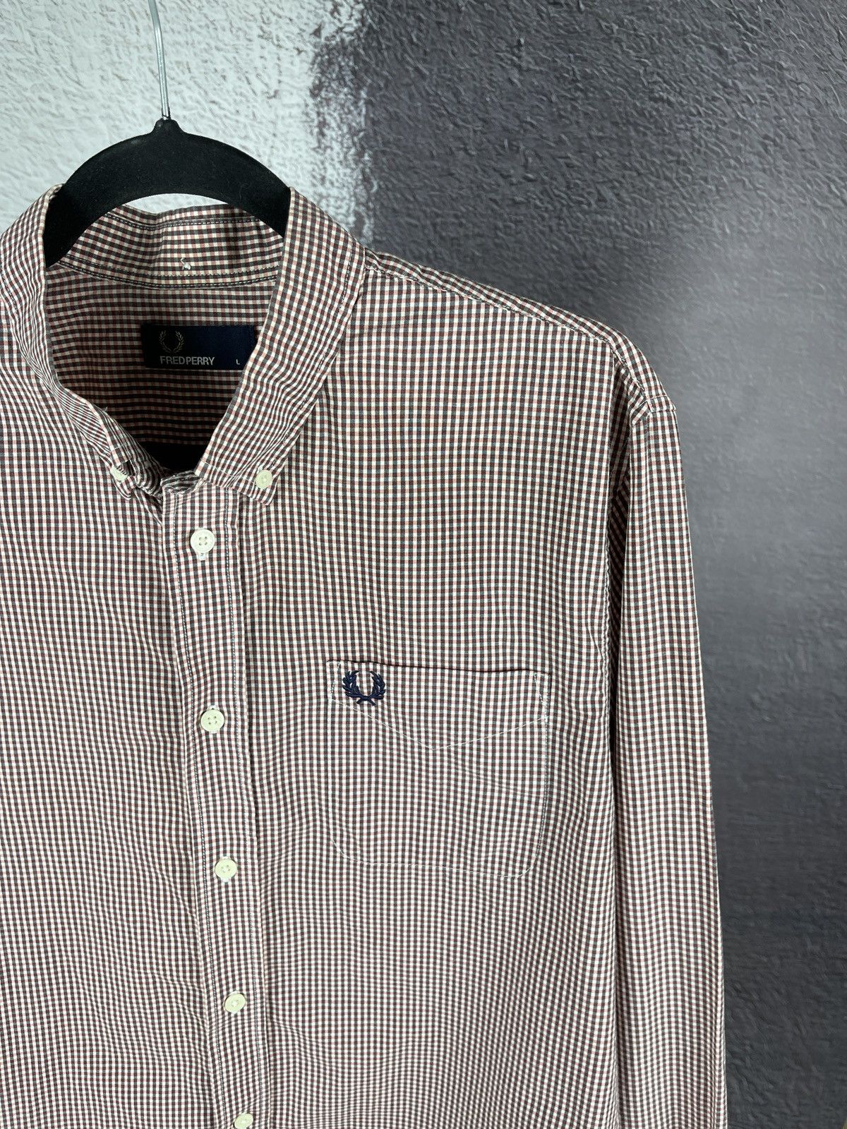 Fred Perry Fred Perry red checkered long sleeve cotton shirt Size US L / EU 52-54 / 3 - 10 Thumbnail