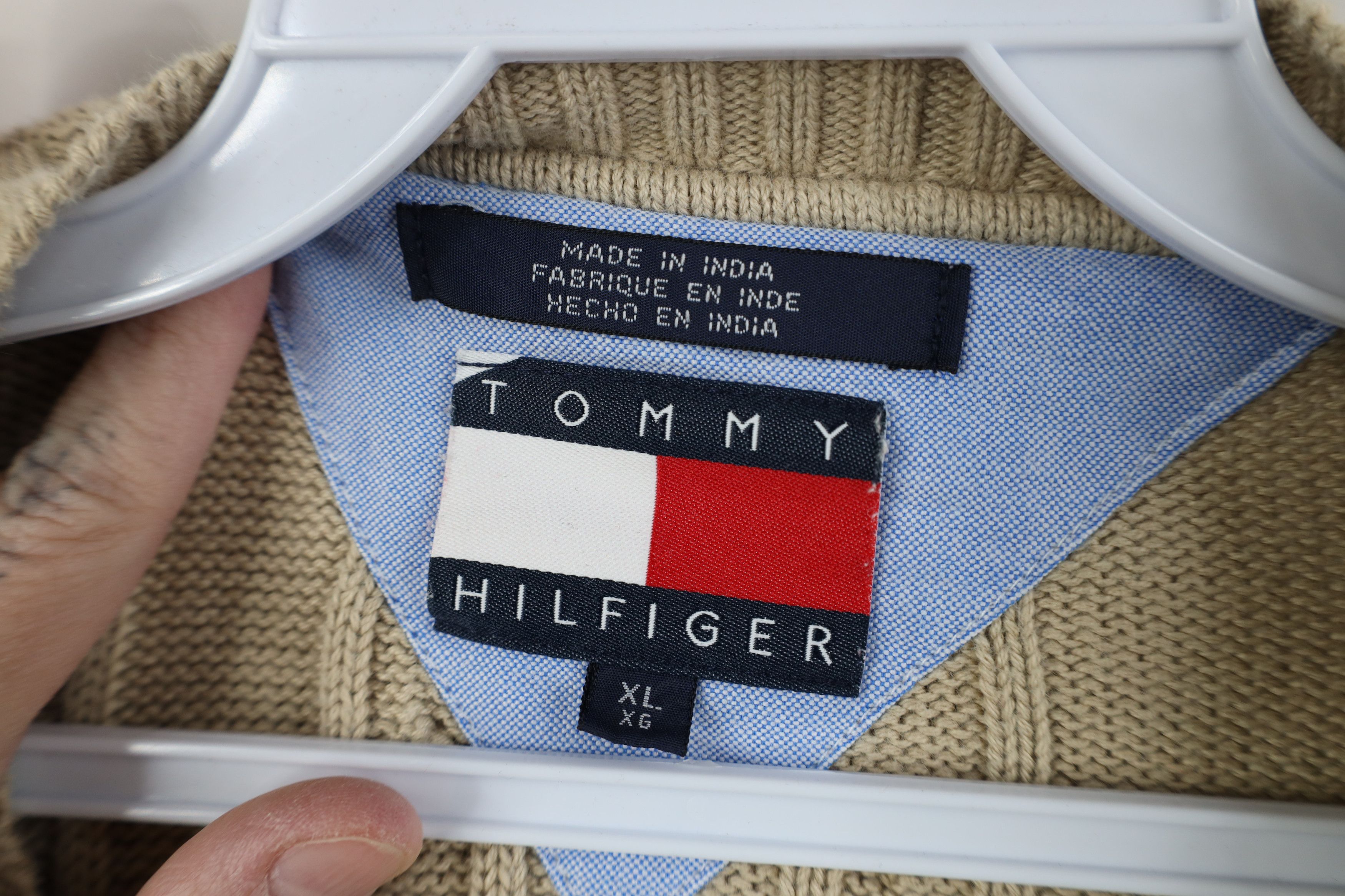 Tommy Hilfiger Vintage 90s Tommy Hilfiger Cable Knit Crewneck Sweater Size US XL / EU 56 / 4 - 7 Thumbnail