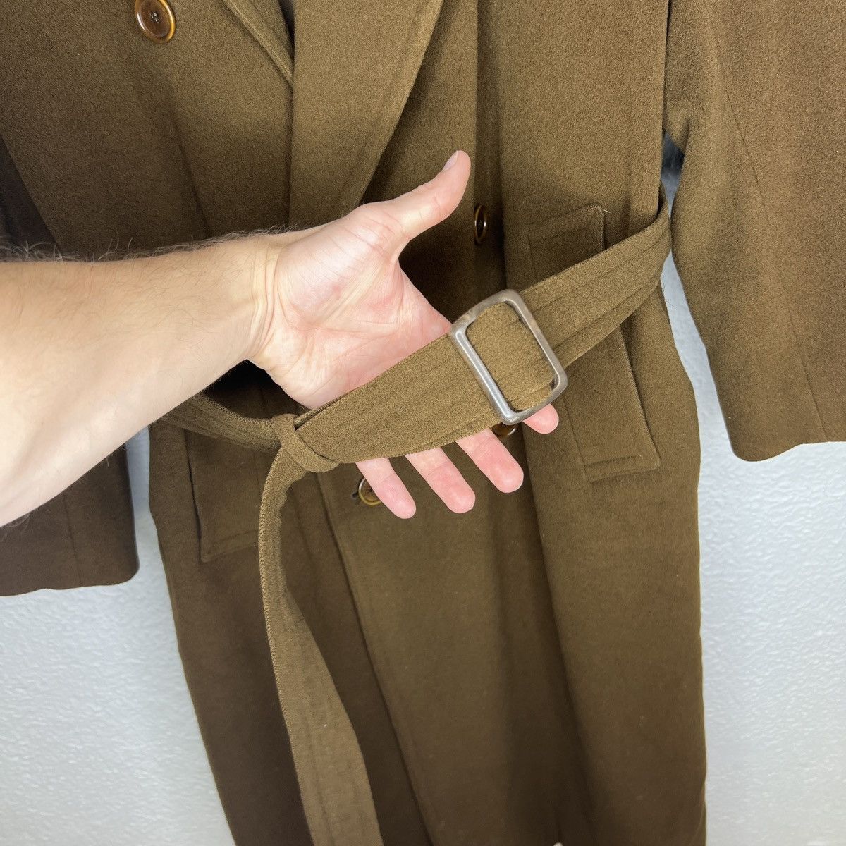 Hugo Boss HUGO BOSS Vintage Wool Double-breasted Coat Brown Size US M / EU 48-50 / 2 - 5 Thumbnail