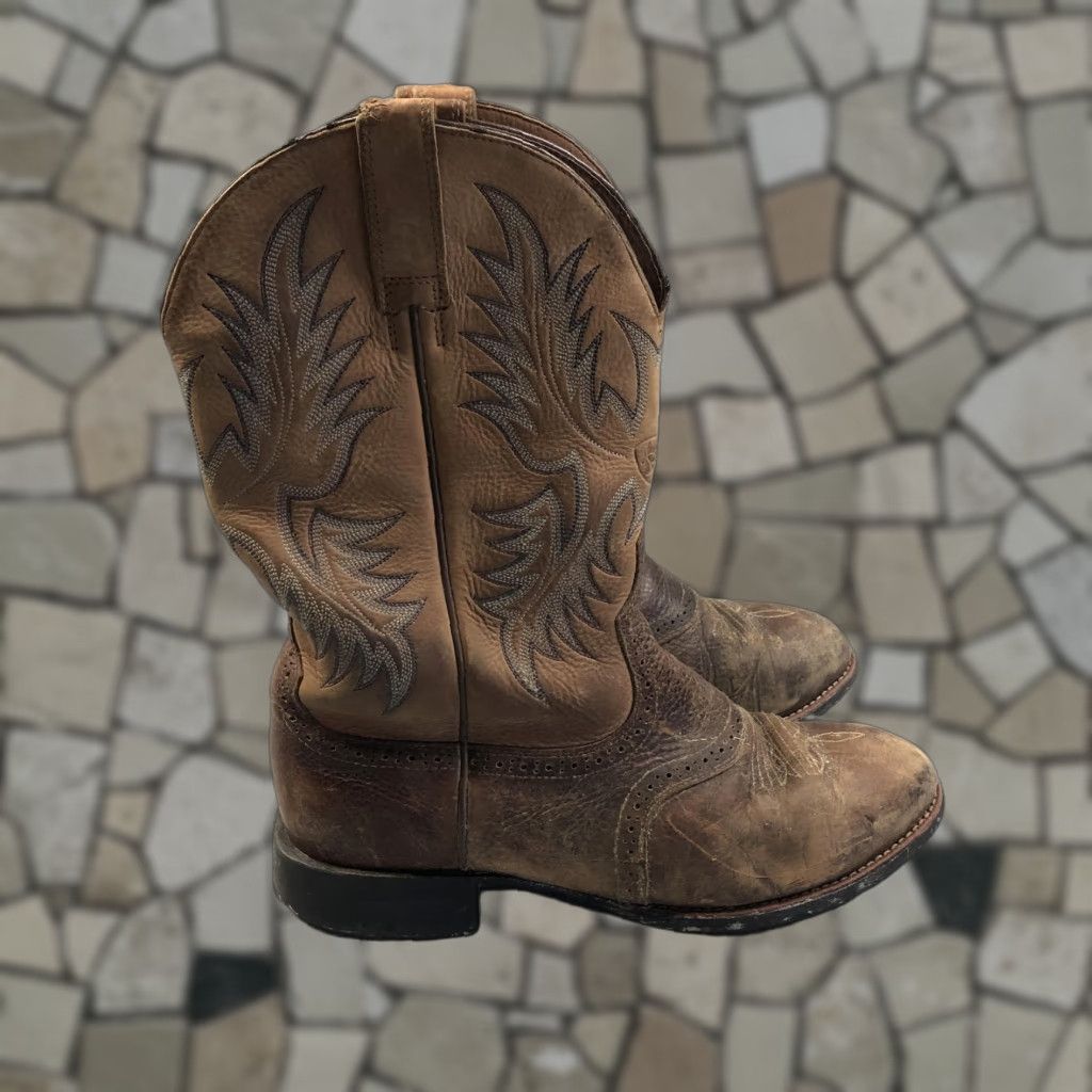 Ariat Ariat Boots Mens 9.5 EE Brown Leather Heritage Stockman Western Cowboy Shoes/Boots Mens EE Brown Leather Heritage Stockman Western Cowboy Size US 9 / EU 42 - 1 Thumbnail