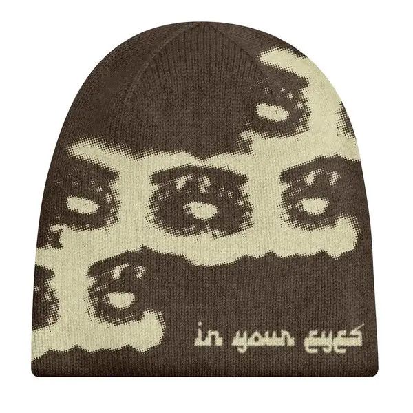 VIBE Graphic Y2K Beanie Hat Knitted cartoon Punk hip Hop winter Size ONE SIZE - 5 Thumbnail